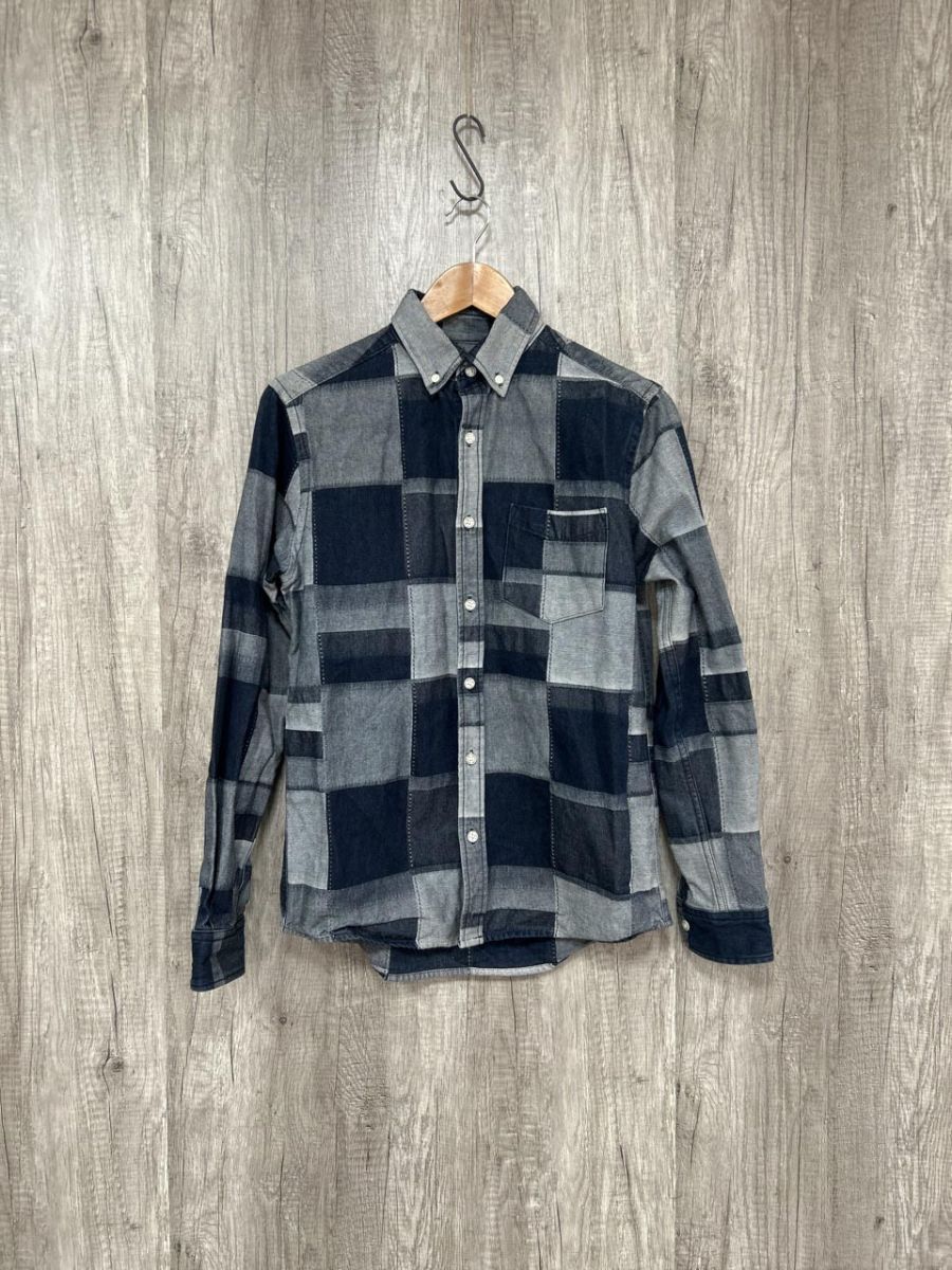 EDGE OF LINE エッジオブライン 日本製 岡山デニム デニム シャツ sizeS/青 ■◇◎メンズ