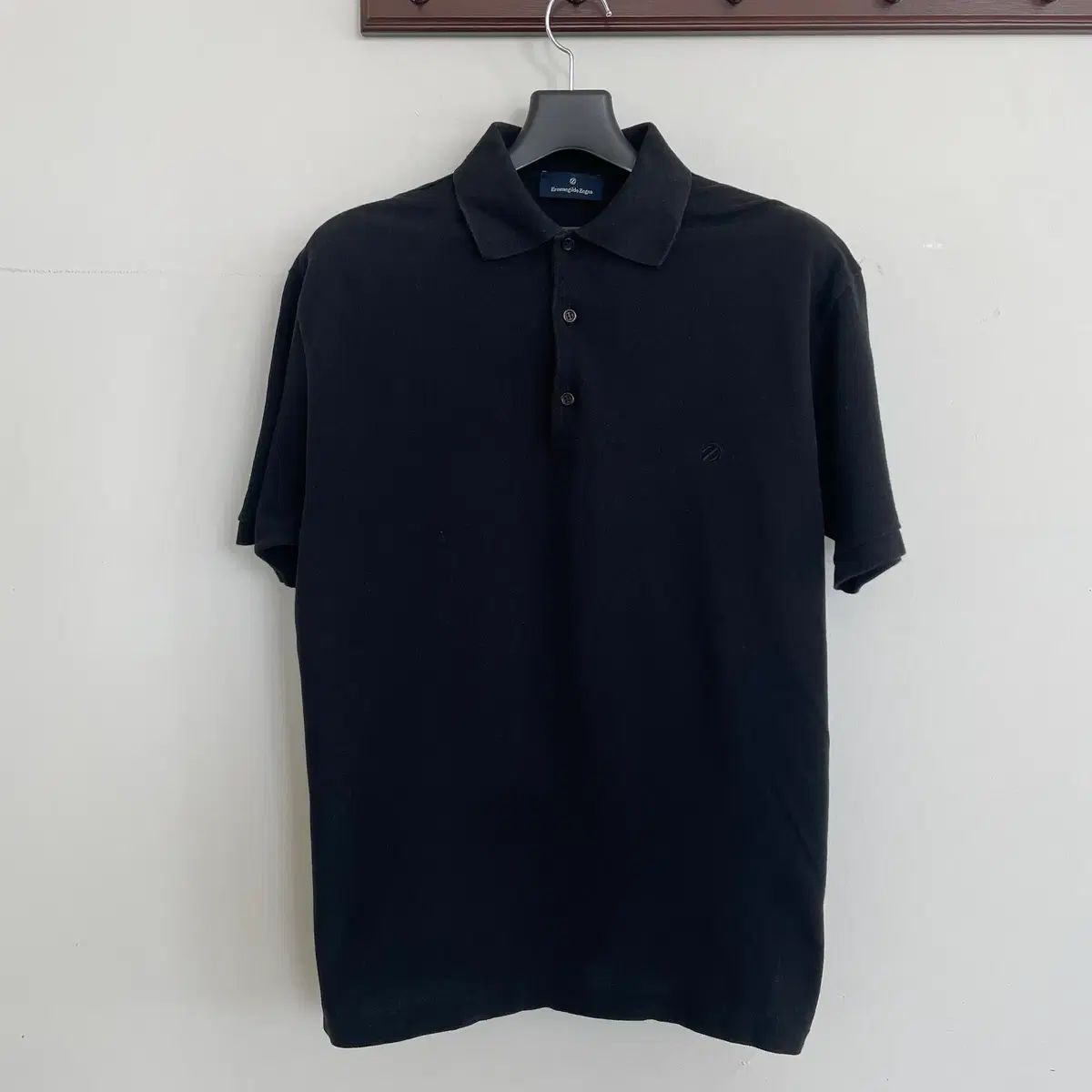Ermenegildo Zegna エルメネジルドゼニア メンズ M-L ブラック Classic ピケ 半袖 Tシャツ