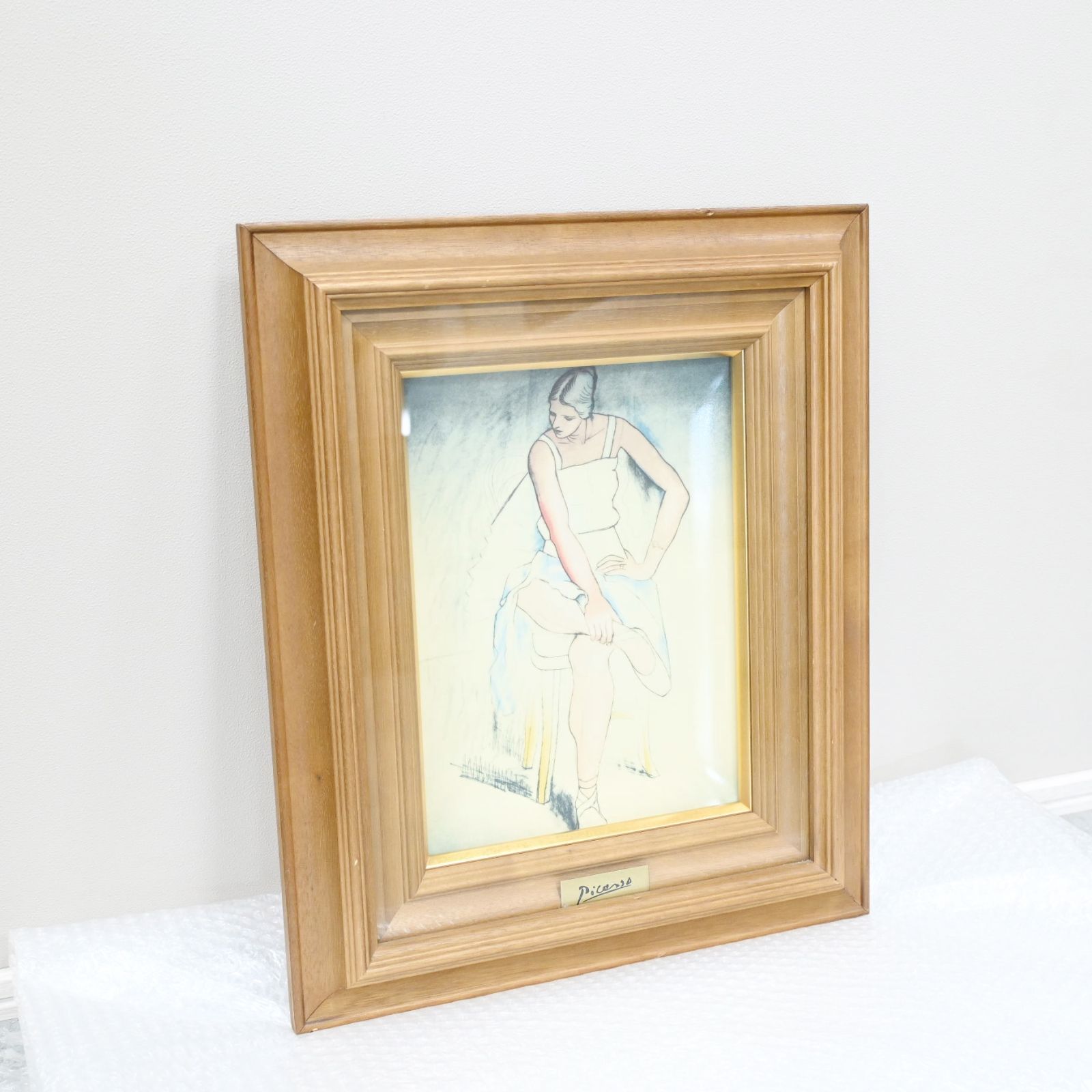 ☆Pablo Picasso☆パブロ・ピカソ 公式ライセンス商品 Olga in a Ballet Costume バレエ衣装のオルガ アート・セラミック・プレート 額装