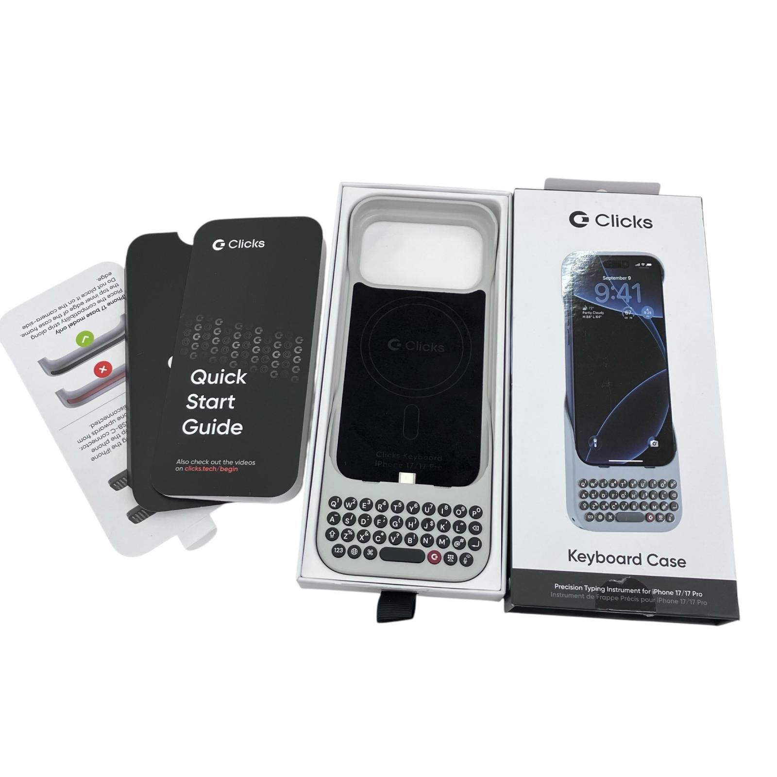 186000 動作未確認 Clicks Keyboard Case for iPhone17/17Pro Smoke