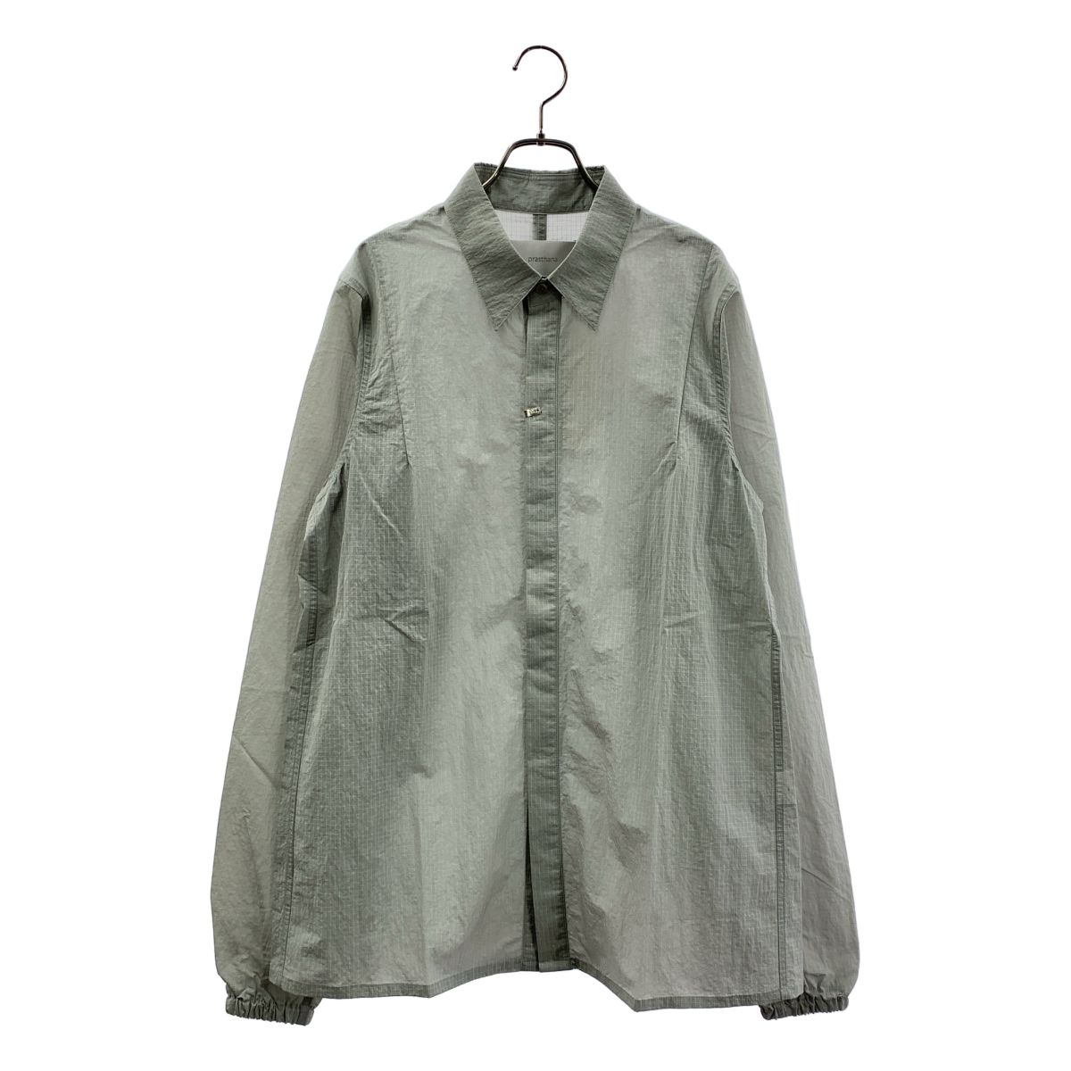【新品】 prasthana / プラスターナ | monofil ripstop cover hand shirt モノフィル リップストップ カバーハンド シャツ | 1（M） | ライトグレー | メンズ