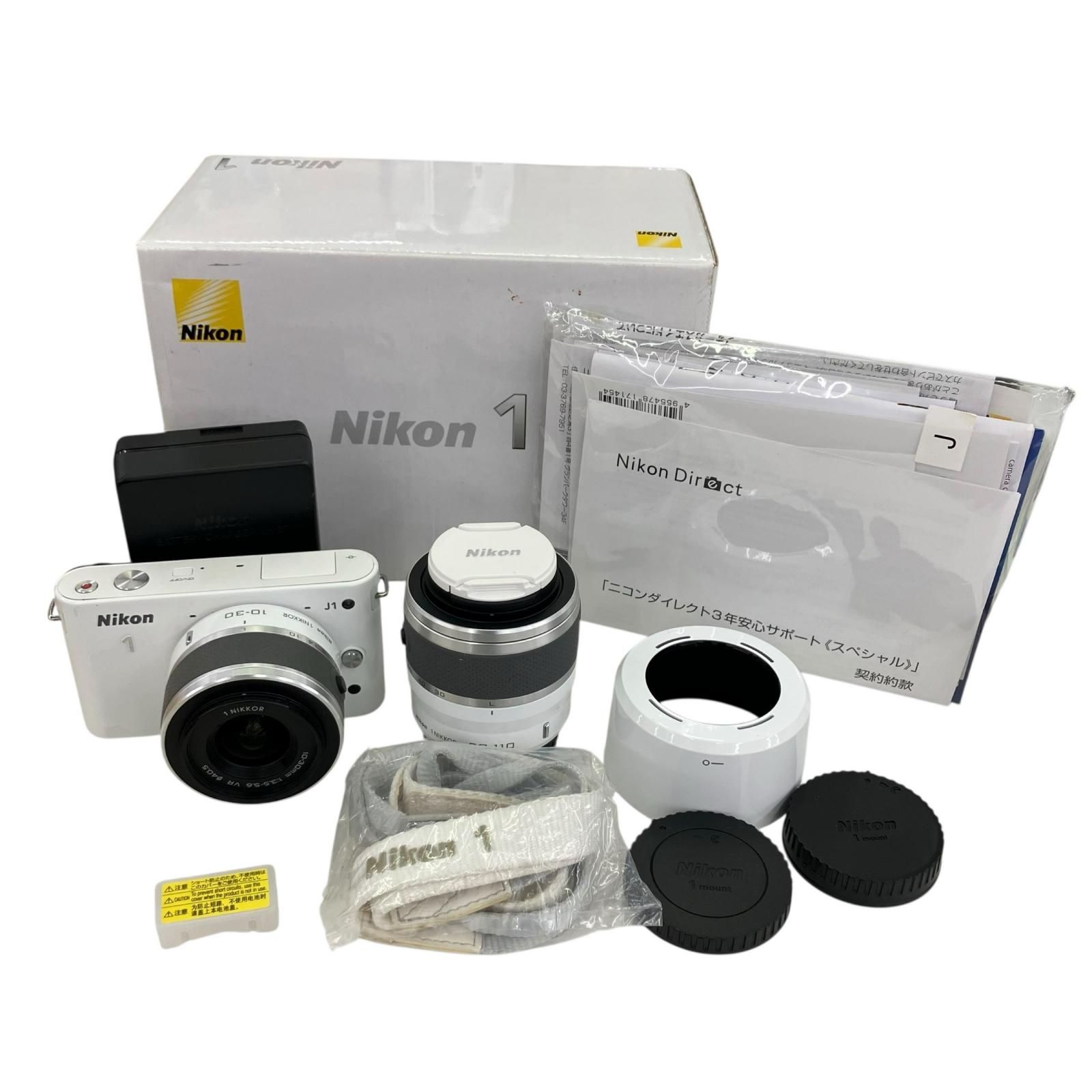 186000 Nikon ニコン ミラーレス一眼カメラ Nikon 1 (ニコンワン) J1 (ジェイワン) ダブルズームキット N1 J1WZ ホワイト
