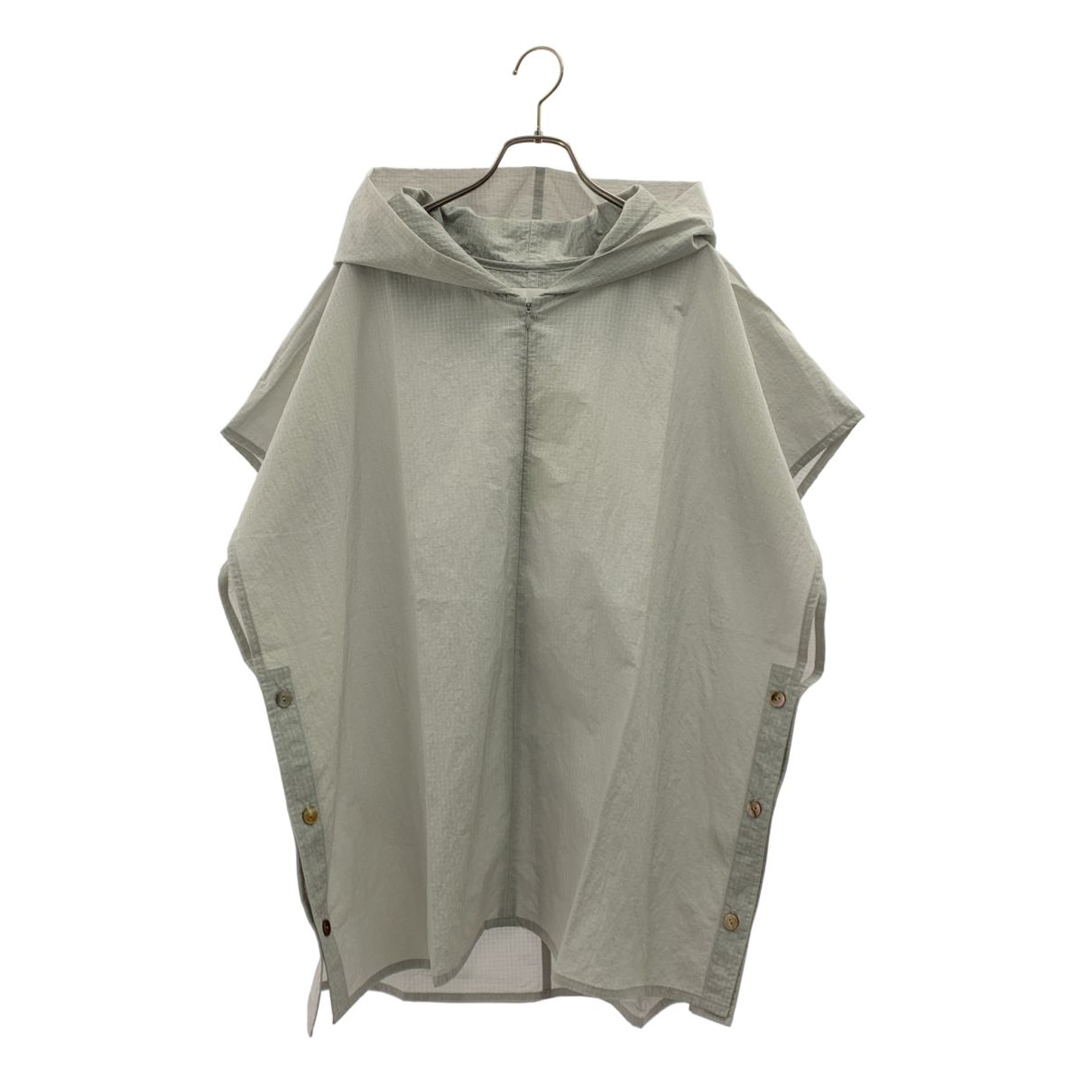 【新品】 prasthana / プラスターナ | monofil ripstop hoodeed poncho モノフィル リップストップ フーデッドポンチョ | 00（F） | ライトグレー | メンズ