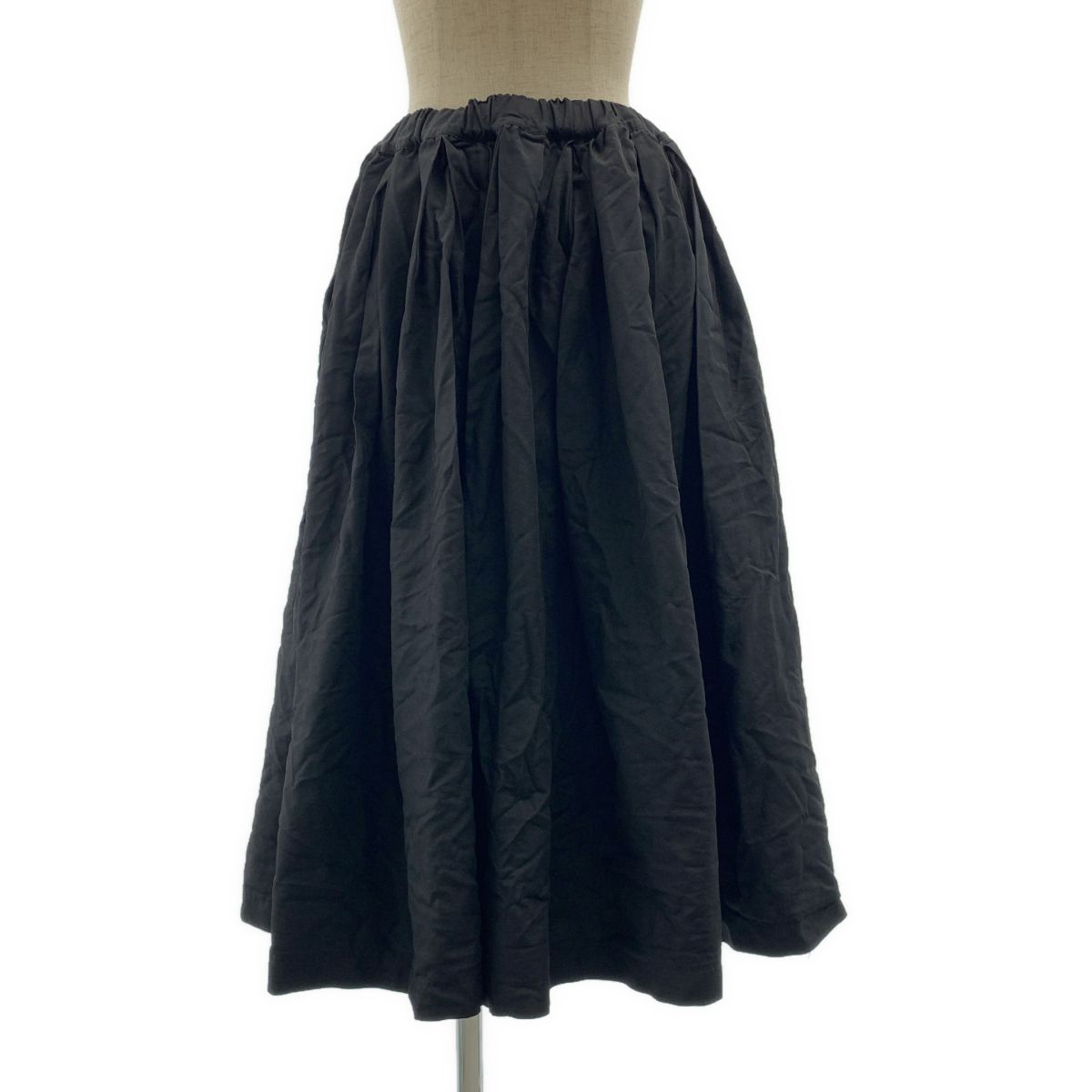【美品】 COMME des GARCONS COMME des GARCONS / コムコム | 2026SS | ポリエステル 製品加工 ドローストリング ボリューム スカート | S | ブラック | レディース