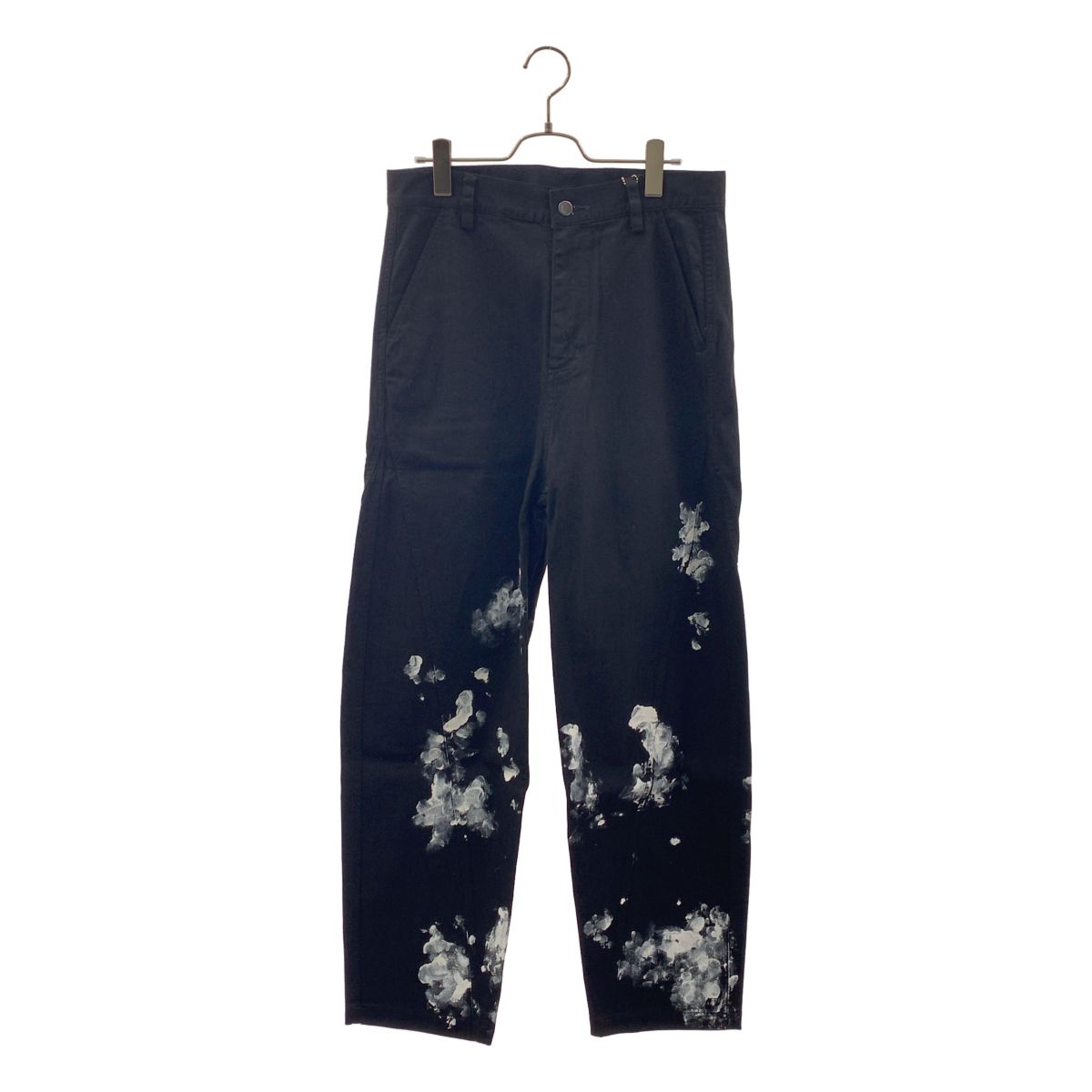 【新品】 prasthana / プラスターナ | painted workers slant jeans ペイント ワーカー スラント パンツ | 0（S） | ブラック / ブラック | メンズ