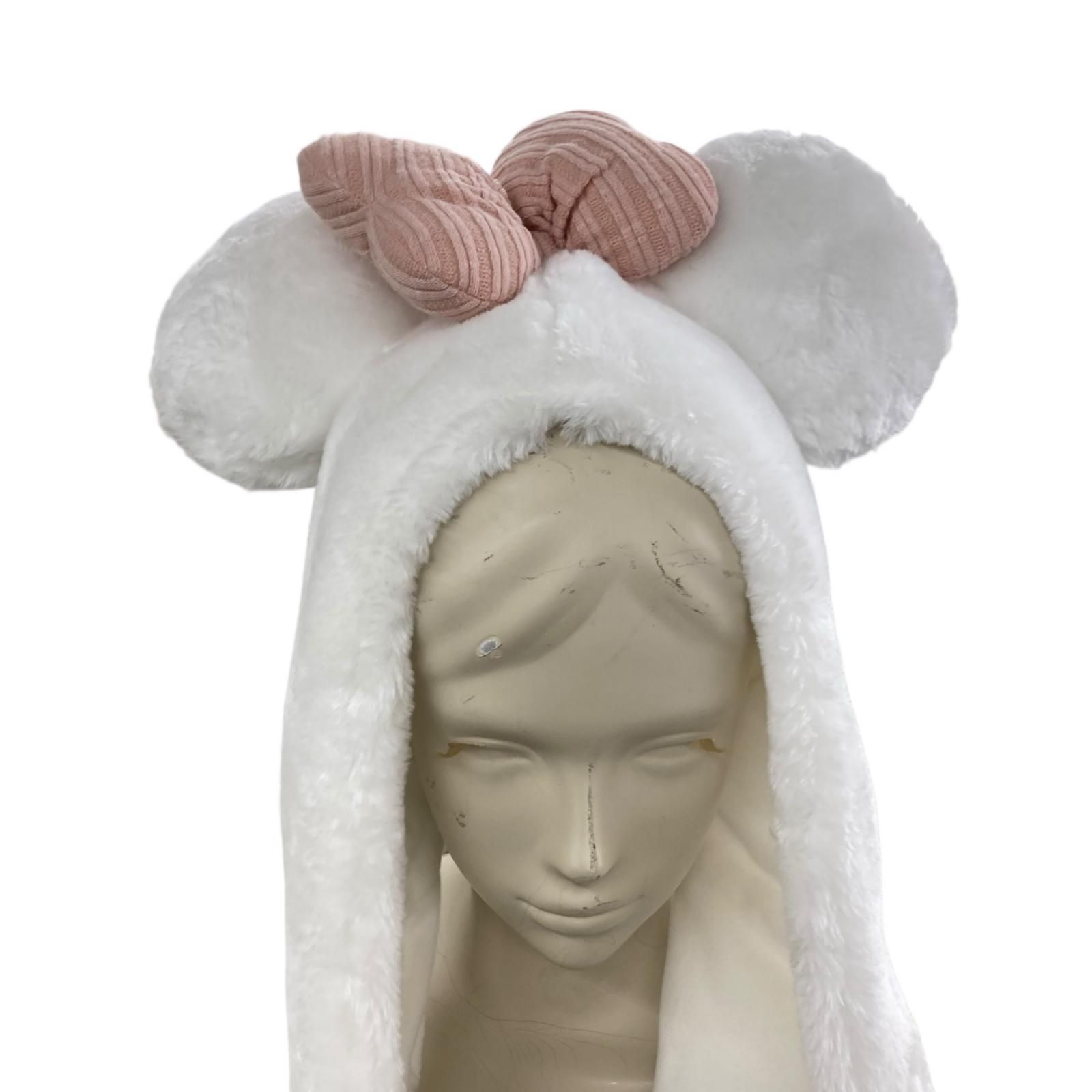 186000 現状品 Disney ディズニー マフラーファンキャップ ホワイト 
