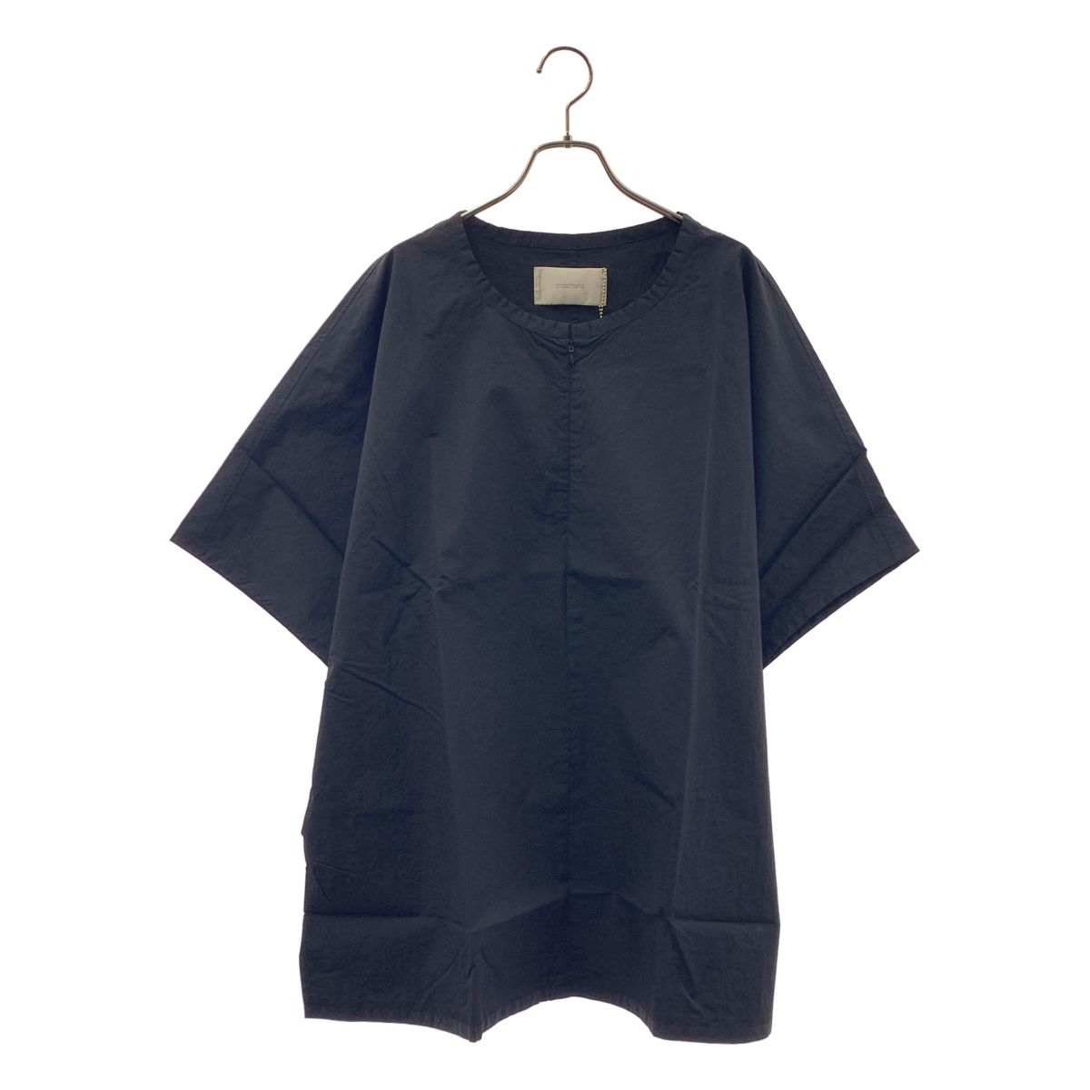 【新品】 prasthana / プラスターナ | slick shirt OD オーバーダイ スリック 半袖シャツ | 2（L） | ブラック | メンズ
