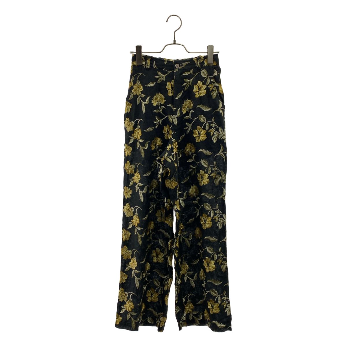 ERiKOKATORi / エリコカトリ | flower pants リネン エンブロイダリー パンツ | F | ブラック | レディース