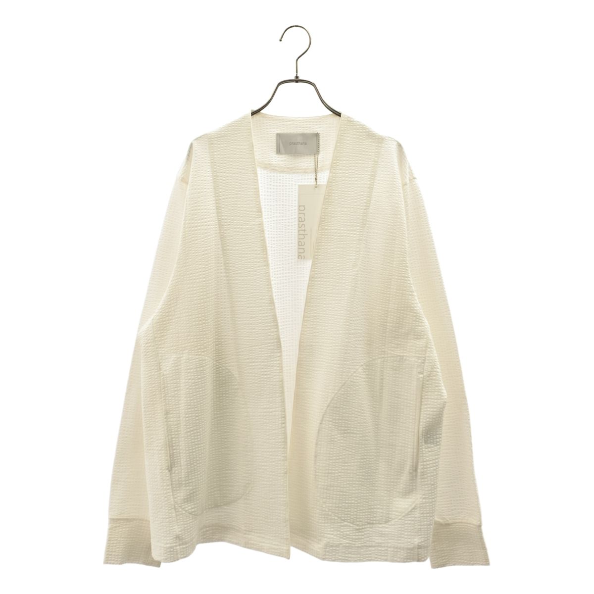 【新品】 prasthana / プラスターナ | light cardigan ボタンレス ライトカーディガン | 1（M） | ホワイト | メンズ