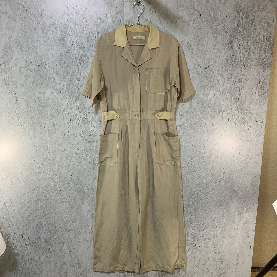 PUBLIC TOKYO パブリックトウキョウ リネン ブレンド ジャンプスーツ ベージュ Fサイズ □〇