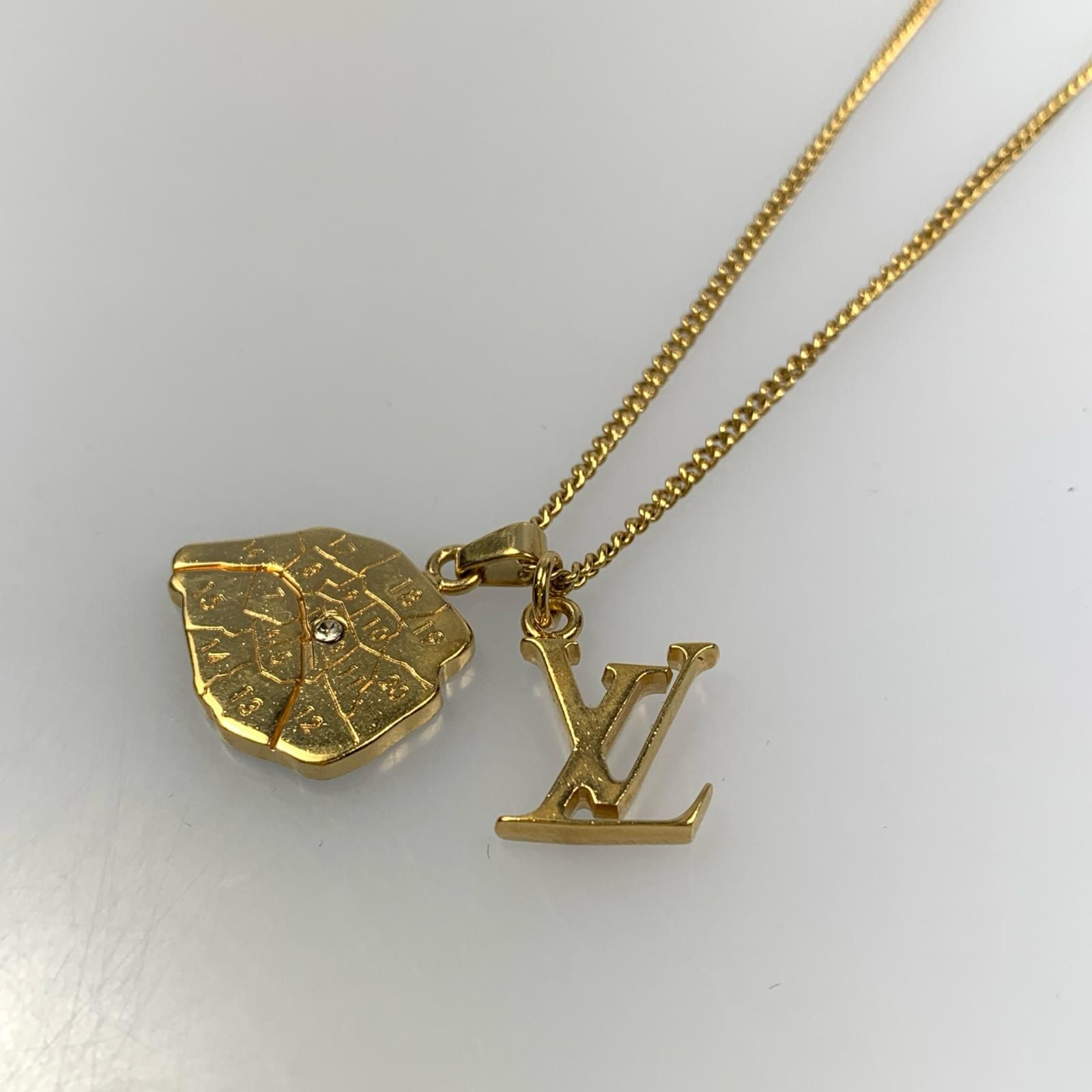 【姫路東店】 中古 LOUIS VUITTON | ルイ・ヴィトン ネックレス コリエマップ LVイニシャル・シティー M68261 ゴールド 【135】