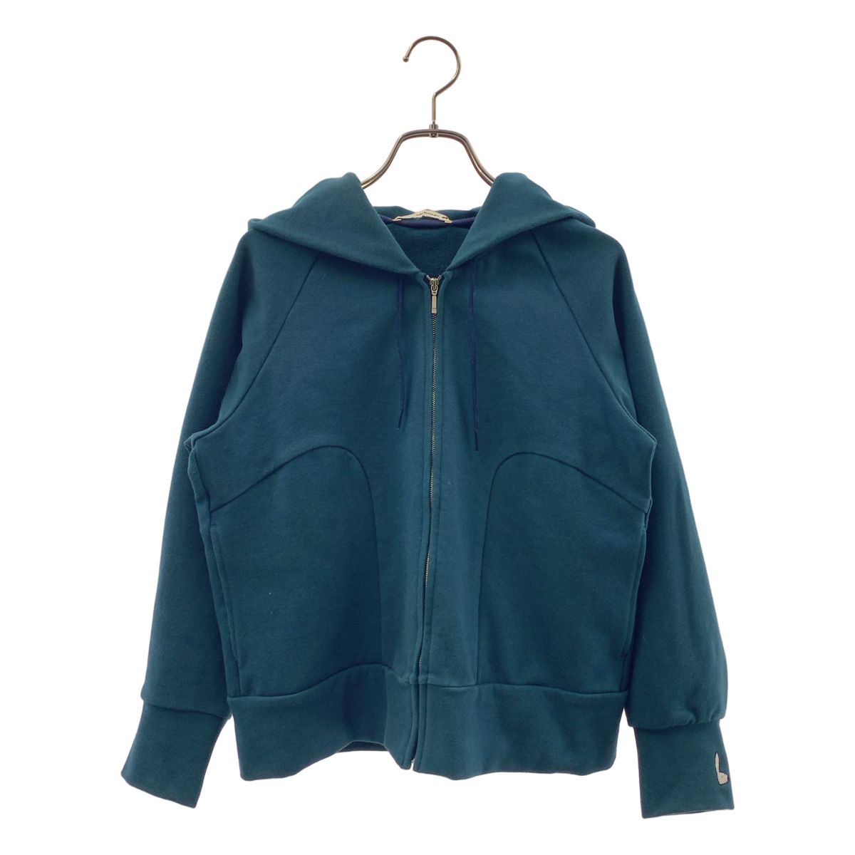 mina perhonen / ミナペルホネン | 2020SS | mousse / ワンポイントロゴ ジップ スウェット フーディ | 38 | グリーン系 | レディース