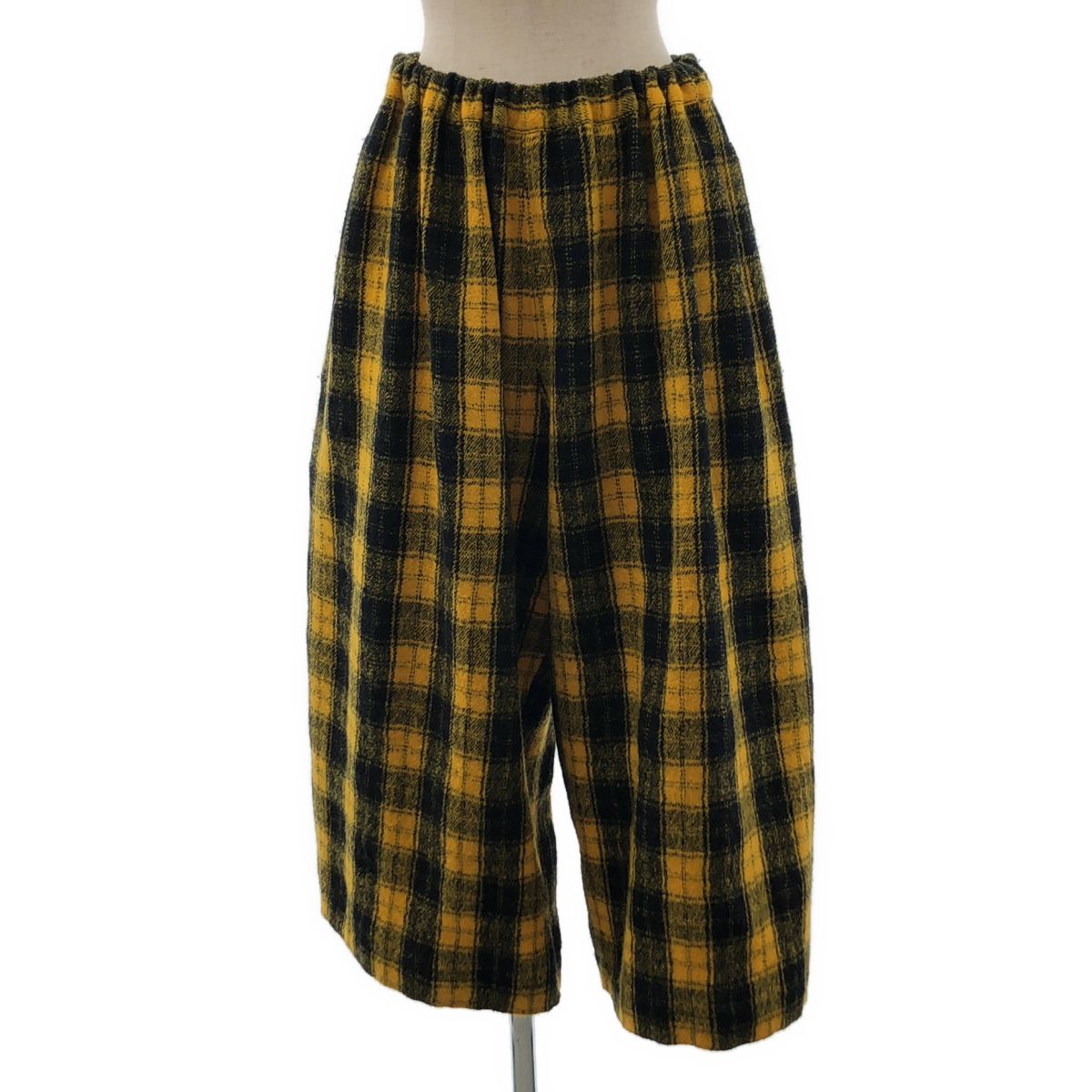 tao COMME des GARCONS / タオコムデギャルソン | 2022AW | ウール タータンチェック ドローストリング ワイドパンツ | S | イエロー/ブラック | レディース