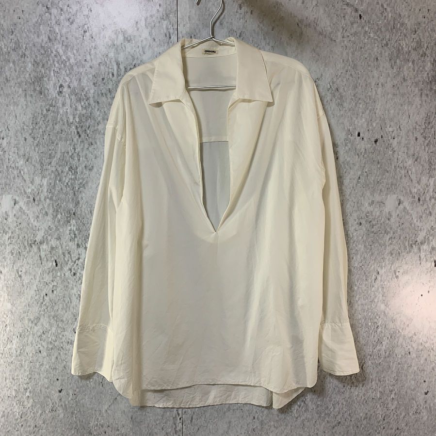 CREDONA クレドナ オーガニックコットン ドロップショルダー スキッパー シャツ