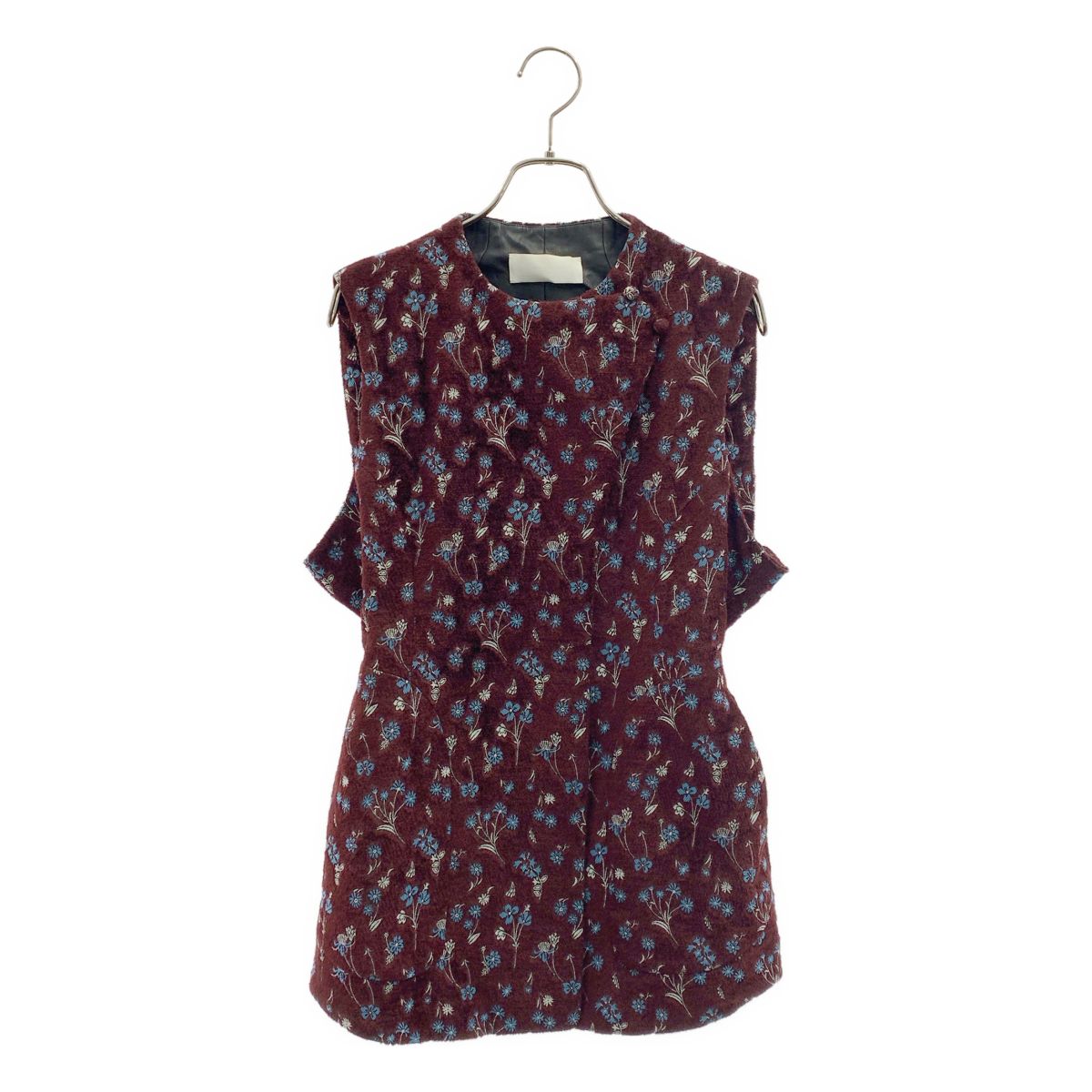 Mame Kurogouchi / マメクロゴウチ | Floral Jacquard Vest ジャガードベスト ジレ | 1 | ブラウン | レディース