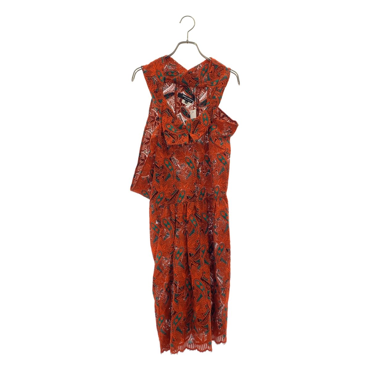 JUNYA WATANABE COMME des GARCONS / ジュンヤワタナベ | 2012SS | フラワーレース アシンメトリーワンピース | XS | オレンジ/グリーン | レディース