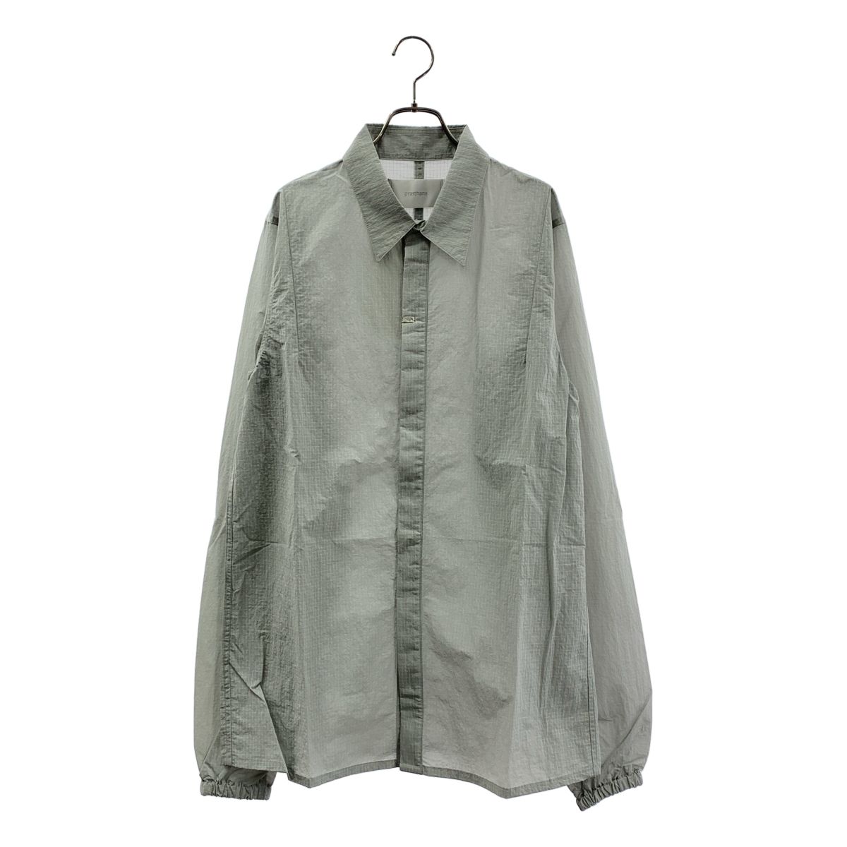 【新品】 prasthana / プラスターナ | monofil ripstop cover hand shirt モノフィル リップストップ カバーハンド シャツ | 2（L） | ライトグレー | メンズ