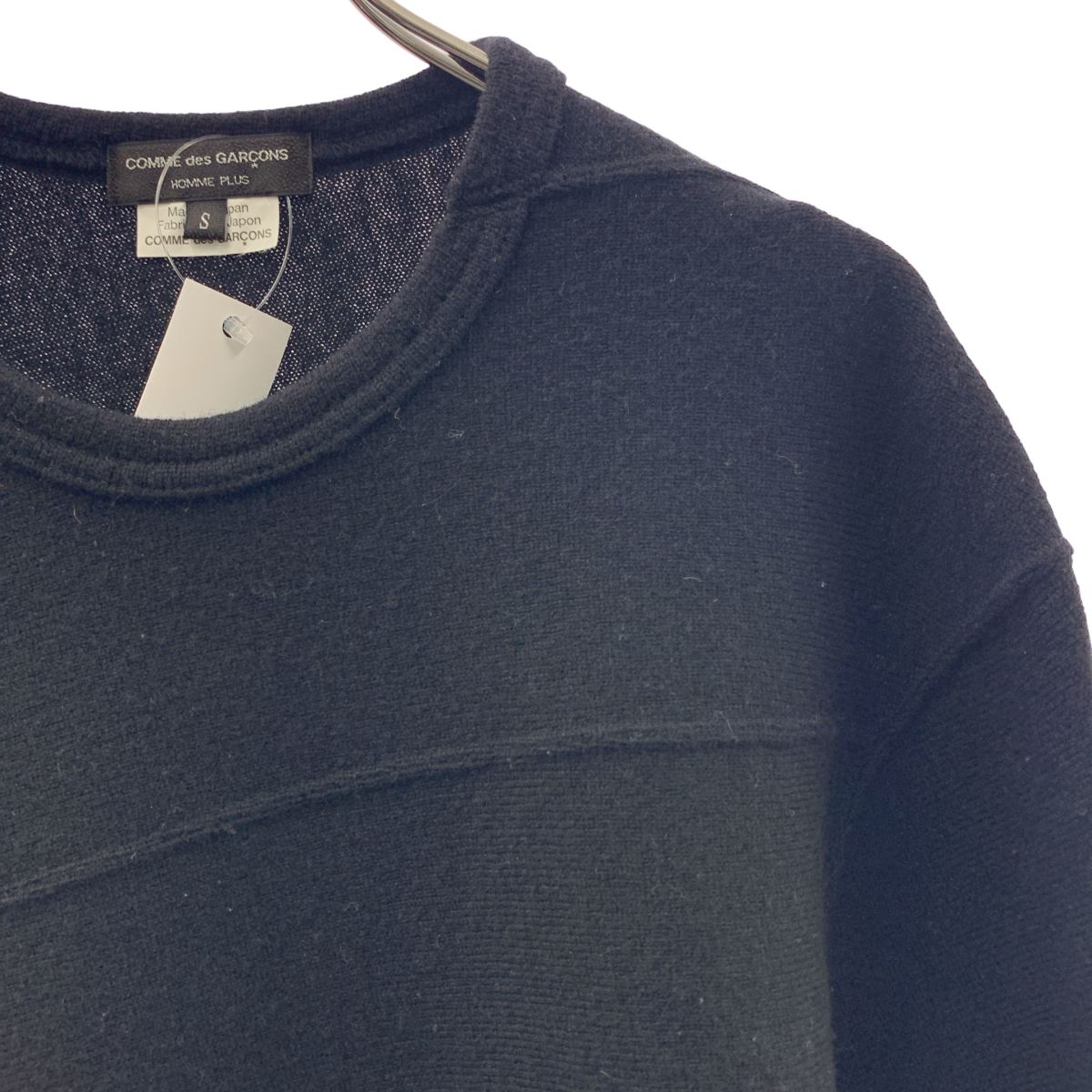 COMME des GARCONS HOMME / コムデギャルソンオム | 2015AW | ウール 変形 捻れ バイアス アシンメトリー ニット セーター | S | ブラック | メンズ