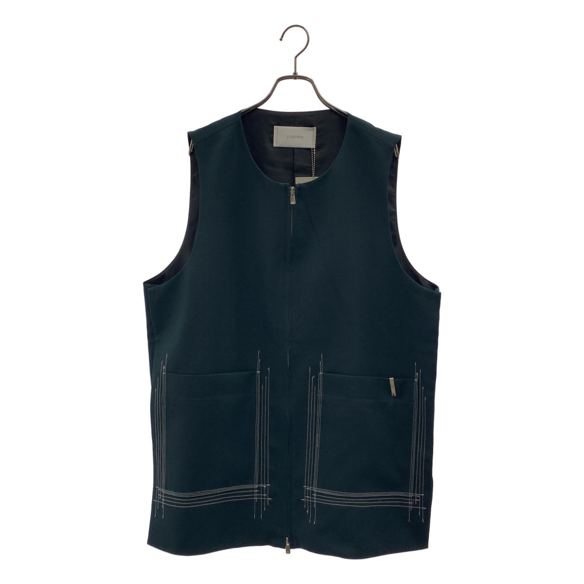 【新品】 prasthana / プラスターナ | LC1 trace zip up vest クルーネック ジップアップベスト | 1（M） | ネイビー | メンズ