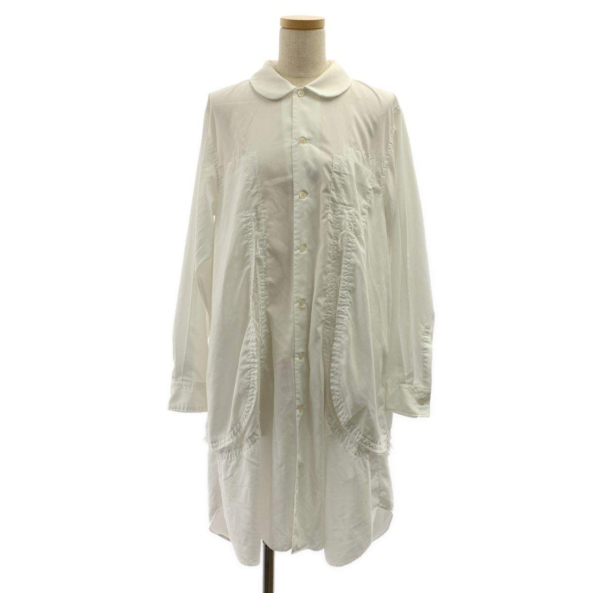 COMME des GARCONS COMME des GARCONS / コムコム | 2022SS | 変形 丸襟 オーバーシルエット シャツ ブラウス | M | ホワイト | レディース
