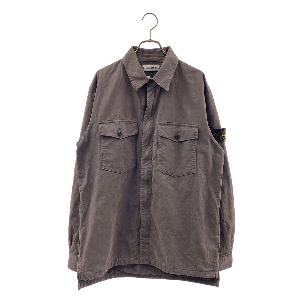 STONE ISLAND / ストーンアイランド | LAMPO ZIP ガーメントダイ シャツ ジャケット | M | グレー系 | メンズ