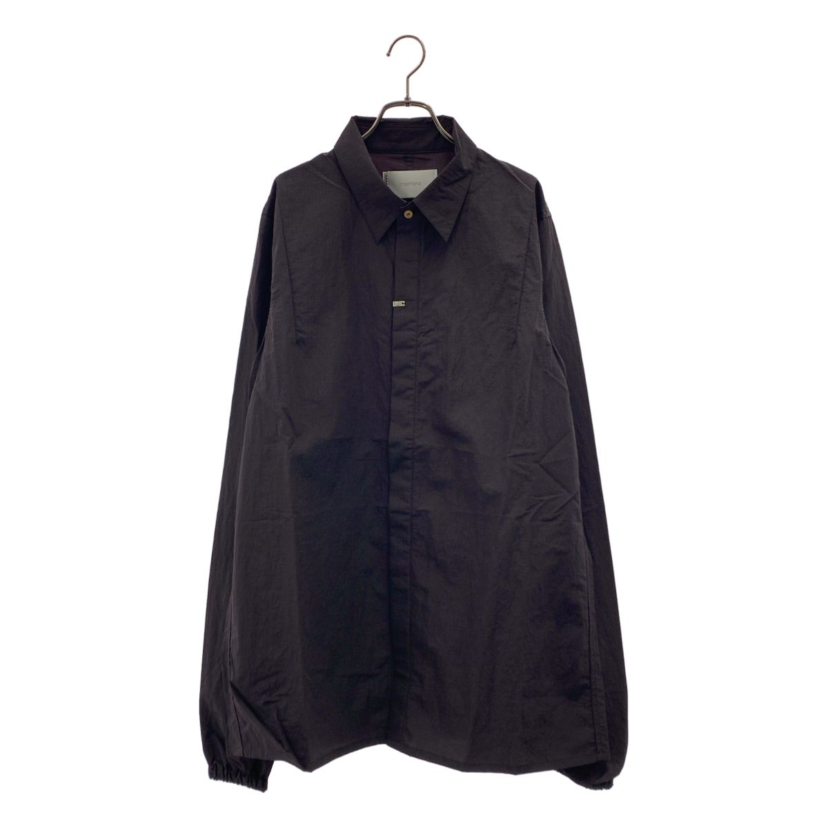 【新品】 prasthana / プラスターナ | monofil ripstop cover hand shirt モノフィル リップストップ カバーハンド シャツ | 2（L） | ブラック | メンズ