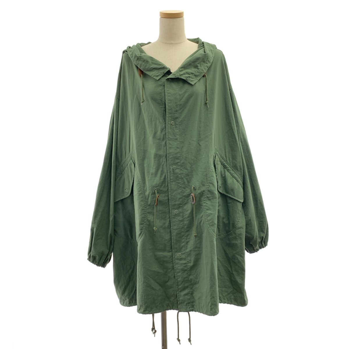 JUNYA WATANABE COMME des GARCONS / ジュンヤワタナベ | 2017SS | バックプリント フーデッド モッズコート | S | カーキ | レディース