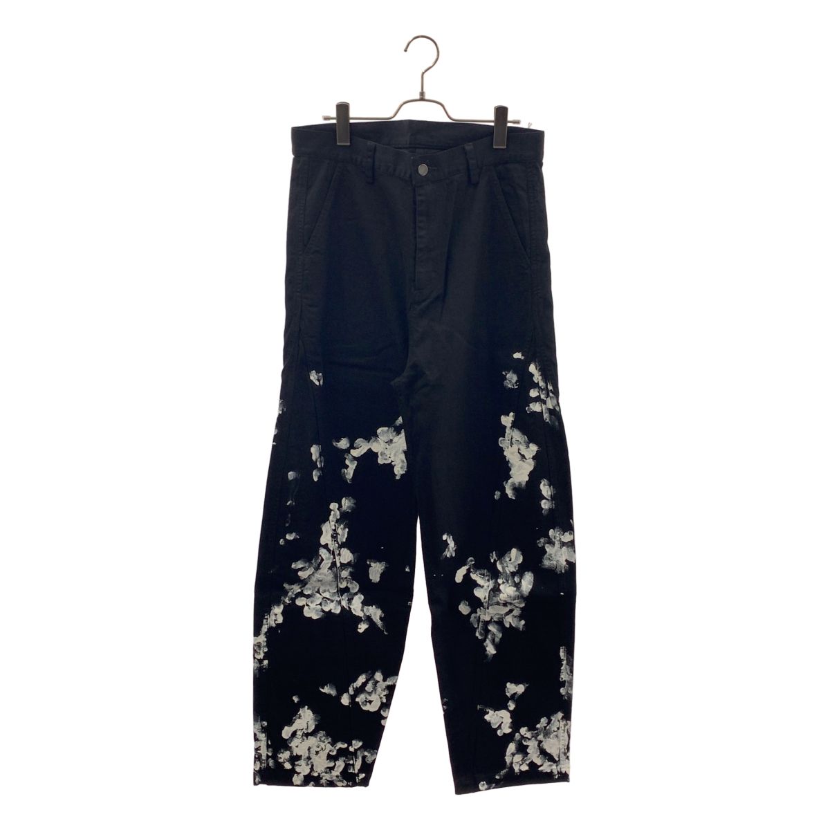 【新品】 prasthana / プラスターナ | painted workers slant jeans ペイント ワーカー スラント パンツ | 1（M） | ブラック / ホワイト | メンズ