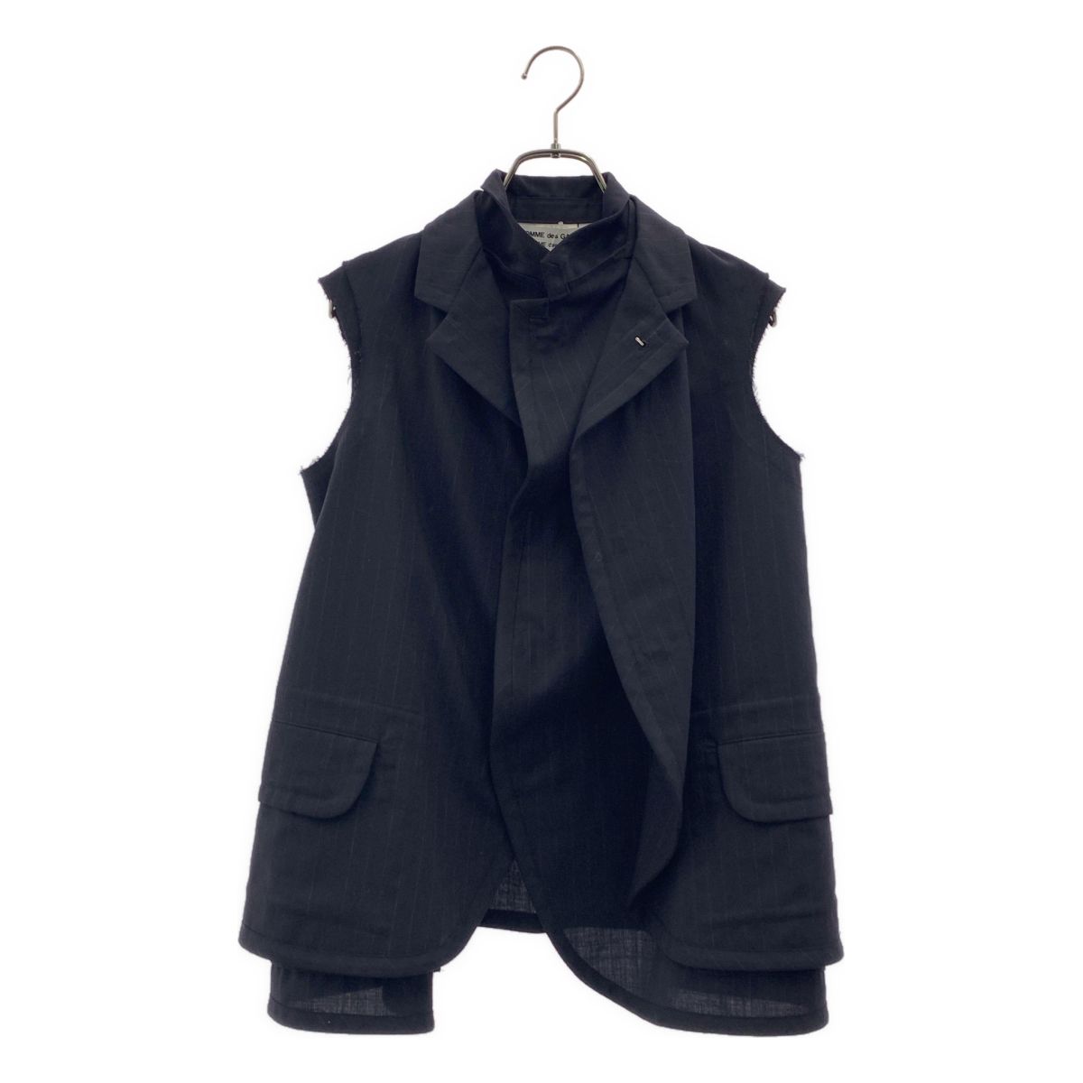 COMME des GARCONS COMME des GARCONS / コムコム | 2017SS | チョークストライプ ノースリーブジャケット | XS | ネイビー | レディース