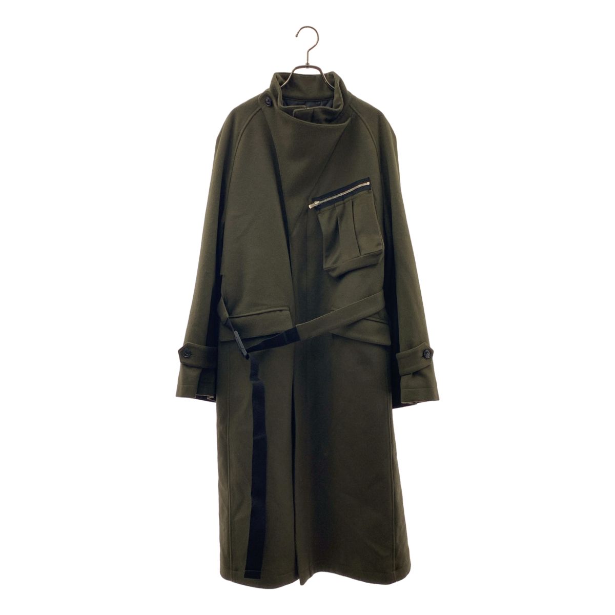【新品】 prasthana / プラスターナ | protection over coat ウール ベルテッド オーバーコート | 1（M） | オリーブ | メンズ