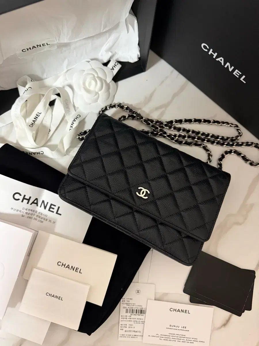 正規品/フルセット CHANEL クラシック キャビア WOC チェーン クロスバック