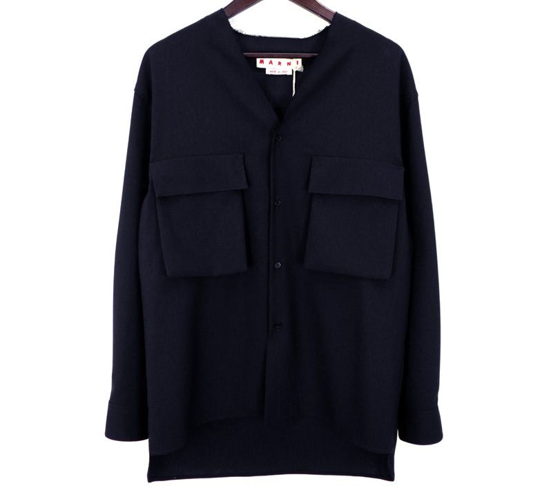 マルニ MARNI 【 TROPICAL WOOL CUMU0369A1 】 トロピカル ウール ロングスリーブ 長袖 シャツ 49831