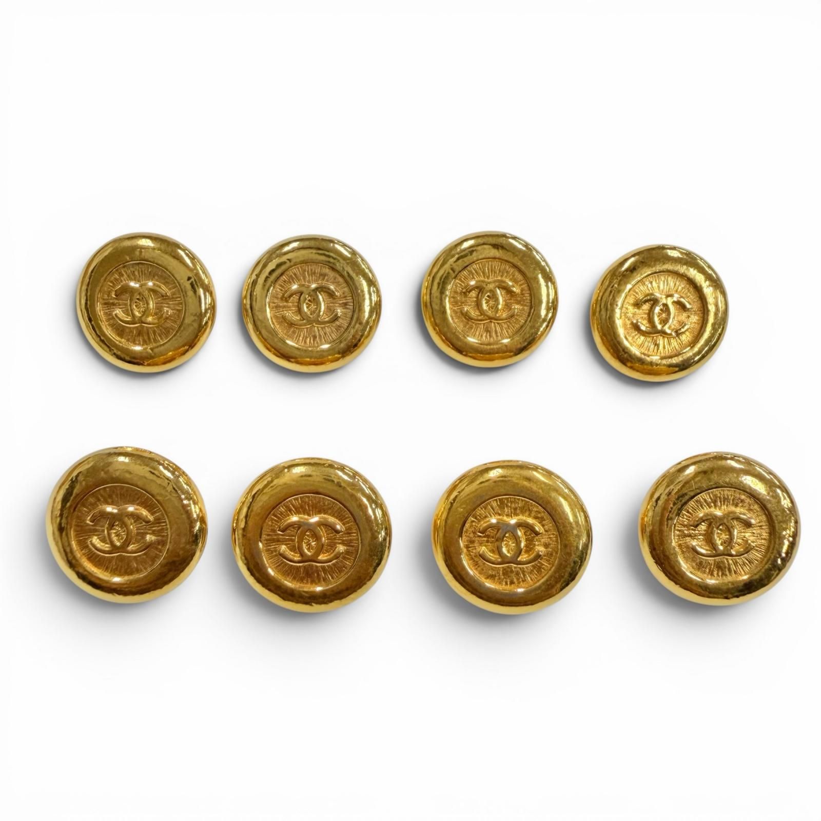 美品◇CHANEL シャネル ヴィンテージ ココマーク ココマークボタン8点セット メタルボタンセット ボタン ゴールド レディース