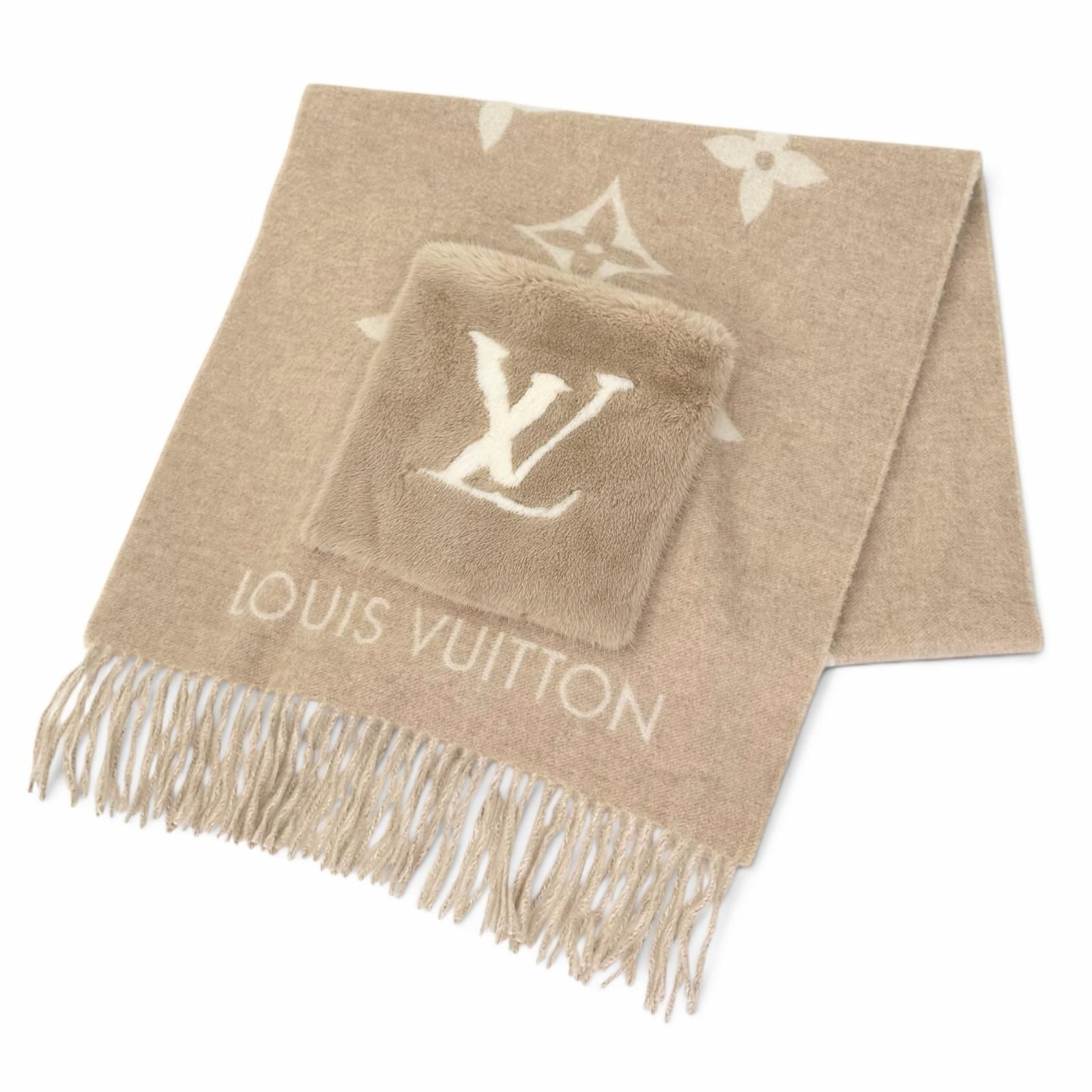 LOUISVUITTONエシャルプ レイキャビック ファー マフラー カシミヤ