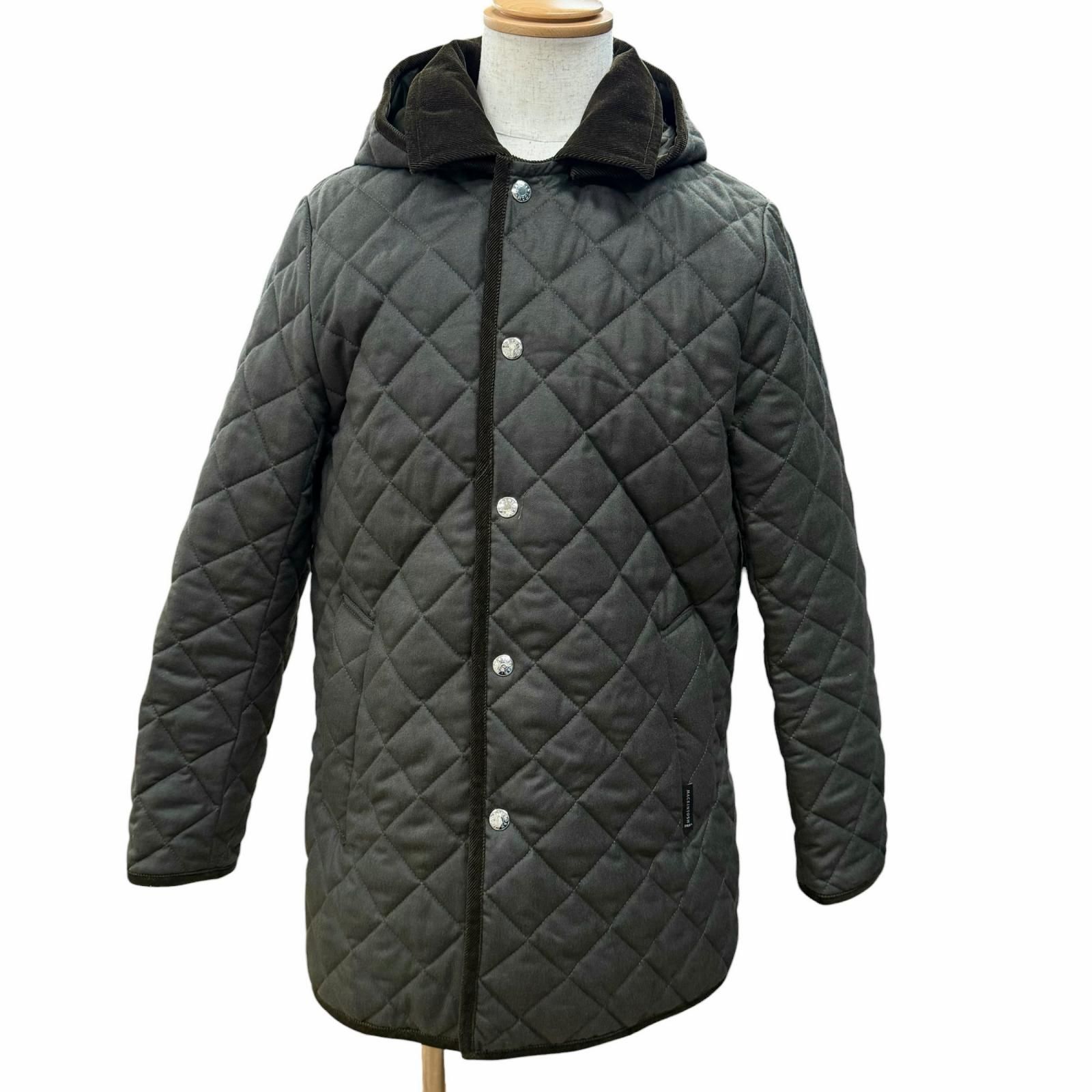 美品□Mackintosh マッキントッシュ クロケットフォードEX 襟コーデュロイ キルティングジャケット ブルゾン カーキ 38 日本製 正規品 メンズ