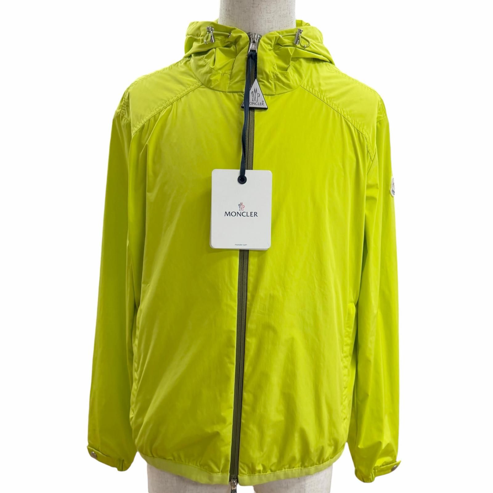 未使用品□MONCLER モンクレール 24SS CLAPIER GIUBBOTTO ロゴワッペン ウィンドブレーカー ブルゾンジャケット ライムグリーン 1 正規品 メンズ