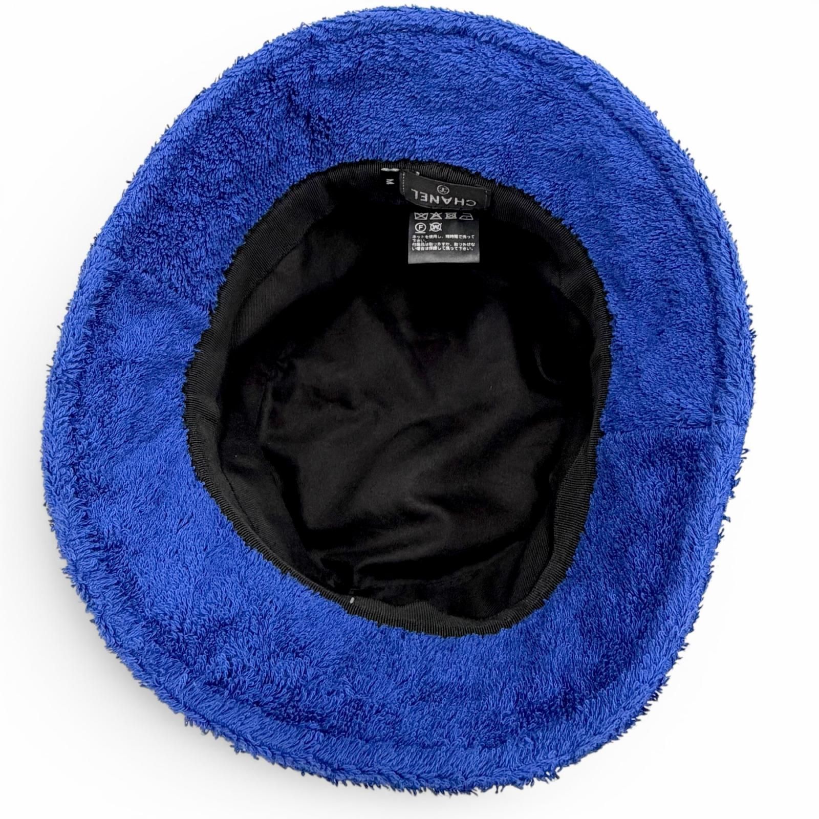 美品△CHANEL シャネル 21C ココマーク パイル地 バケットハット 帽子 