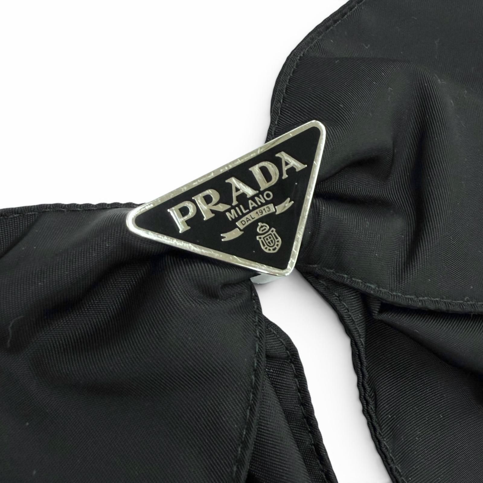 美品△PRADA プラダ 1IF163 トライアングルロゴ RE-NYLON リボン