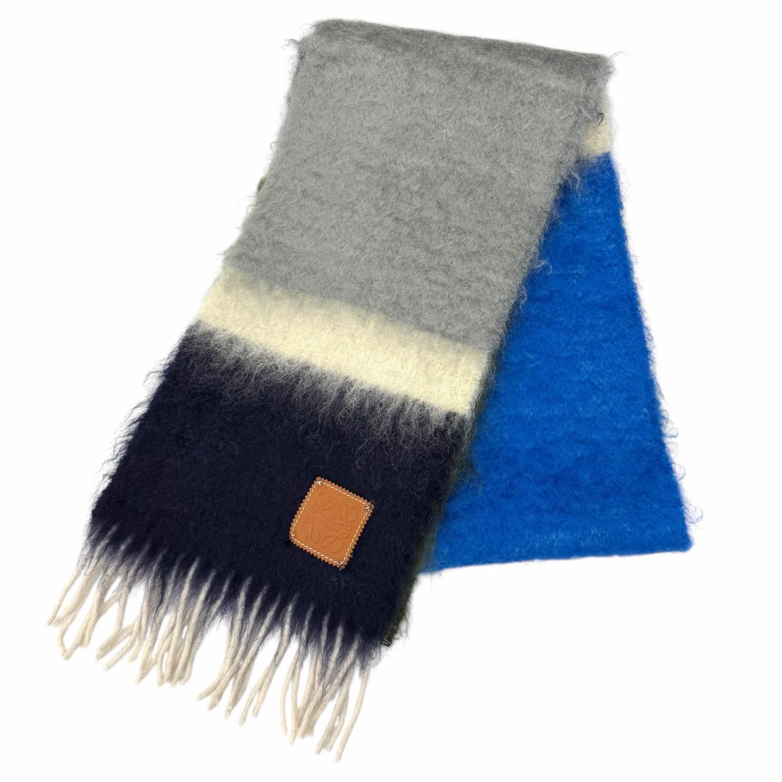 極美品☆LOEWE ロエベ 28003861 モヘア ウール混 レザーアナグラム 