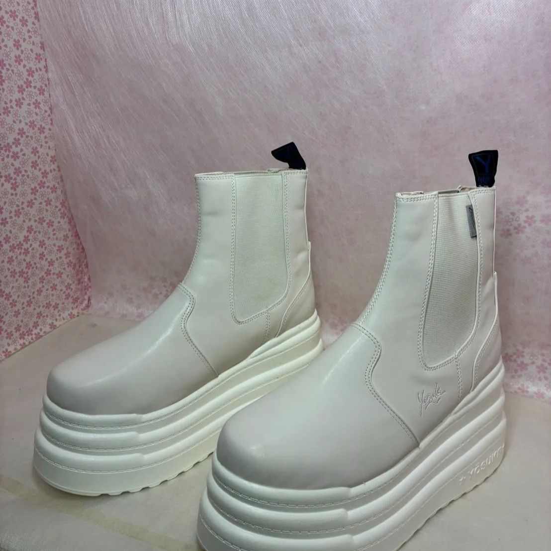 ♡新品未使用♡ 　36サイズ 【23.0cm】 　ヨースケ YOSUKE 　レディース 　厚底サイドゴアブーツ　厚底フラットハイカットブーツ　MY1476-271