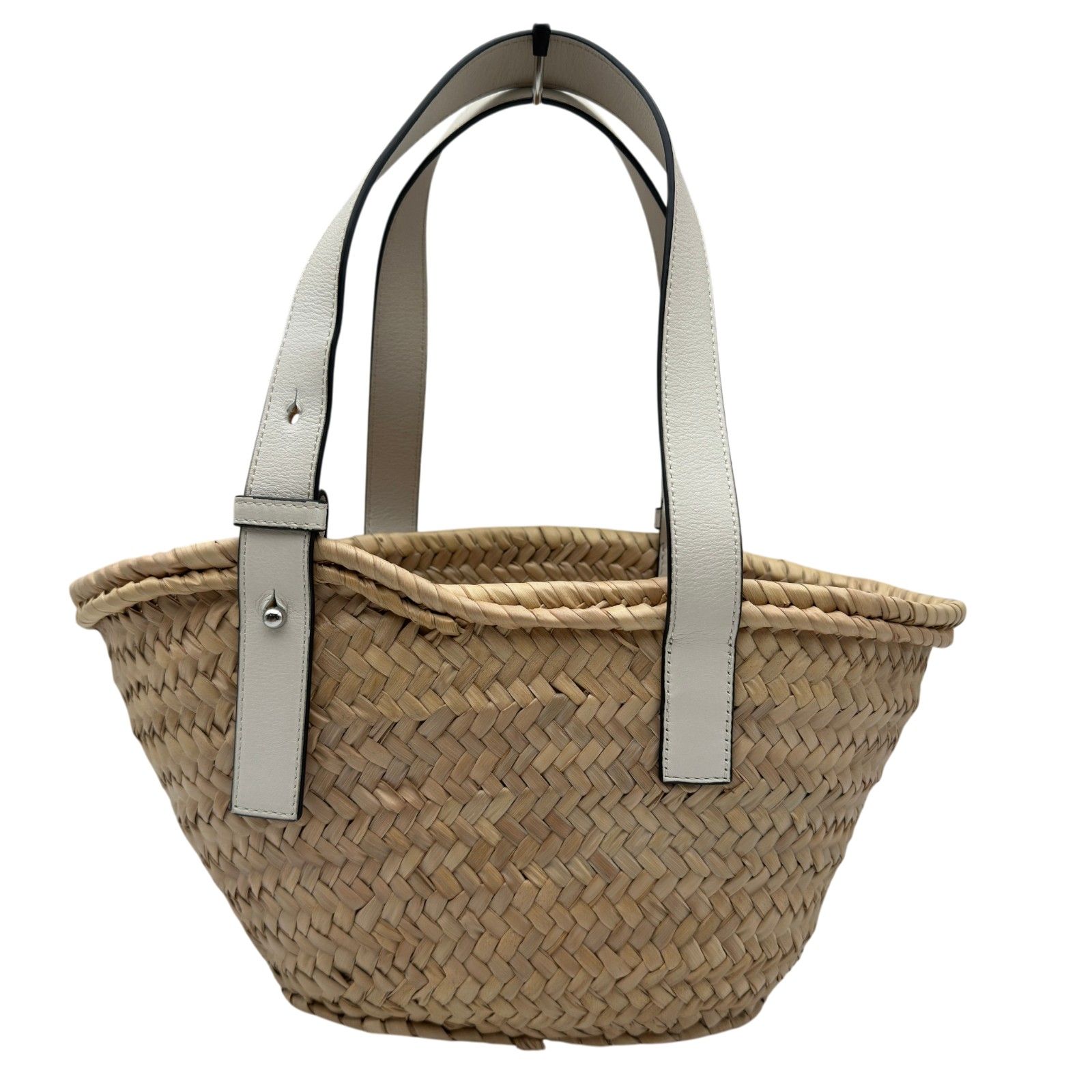 ロエベ LOEWE バスケットバッグ スモール ホワイト/ナチュラル ヤシの葉 レディース ハンドバッグ