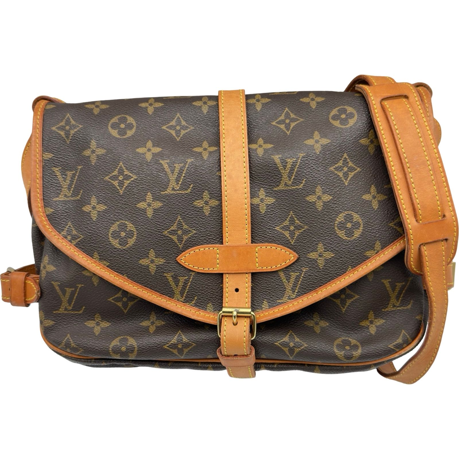 ルイ・ヴィトン LOUIS VUITTON ソミュール30 M42256 ブラウン モノグラム ユニセックス ショルダーバッグ メッセンジャーバッグ