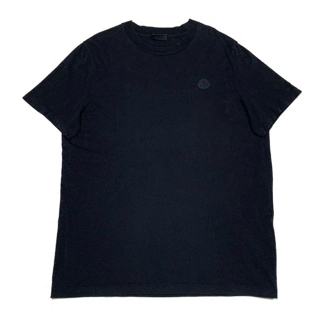 モンクレール　黒ラバーワッペン　黒Tシャツ　L 国内正規品 5S494