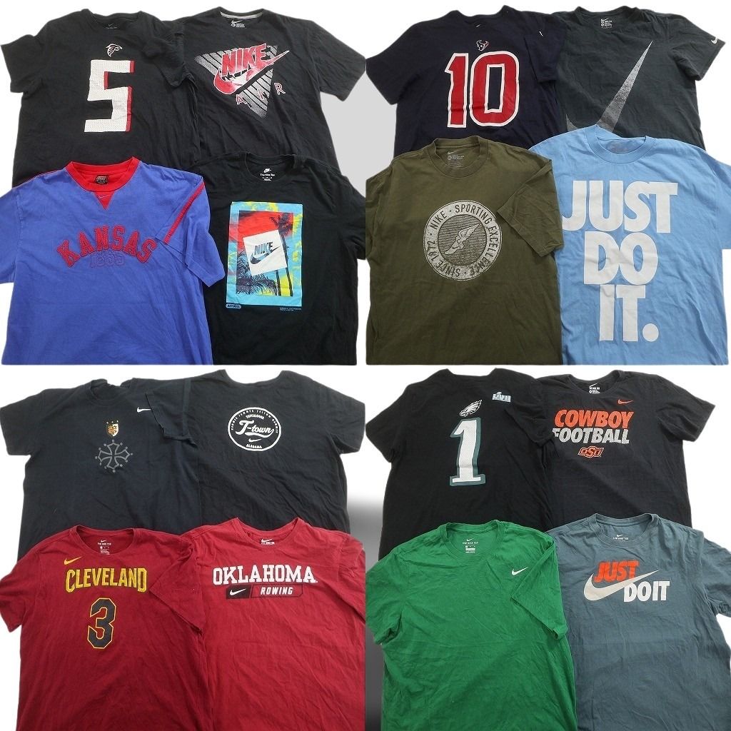 古着卸 まとめ売り NIKE ナイキ Tシャツ 16枚セット ( メンズ XL ) プロチーム NFL カレッジ風 テキサンズ 中古 古着 NE6918