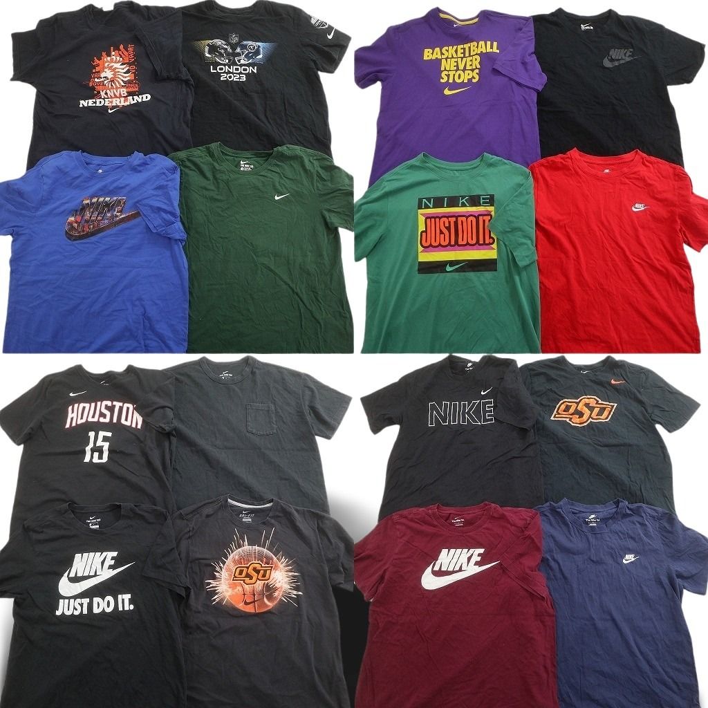 古着卸 まとめ売り NIKE ナイキ Tシャツ 16枚セット ( メンズ L ) プロチーム NFL スウォッシュロゴ ワンポイント 中古 古着 NE6920