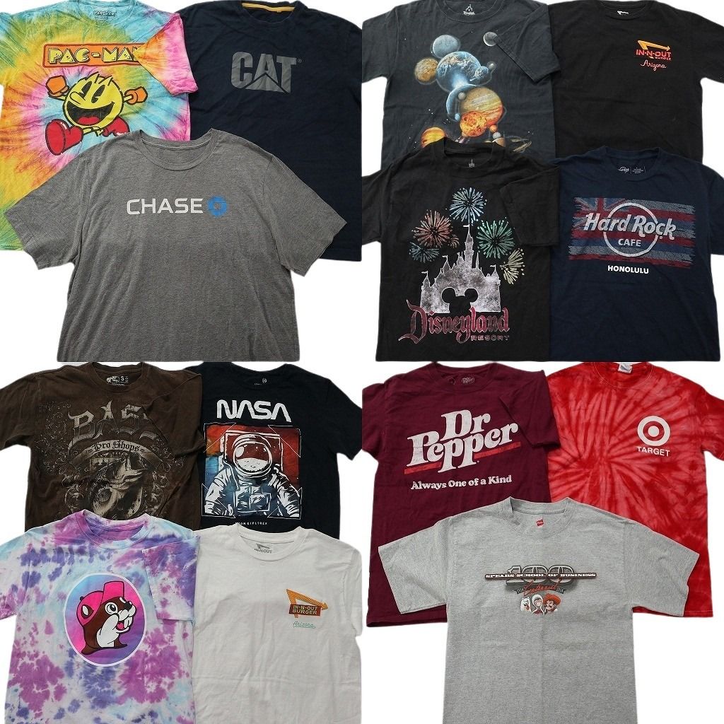 古着卸 まとめ売り 有名企業 Tシャツ 14枚セット ( メンズ S/M ) CAT ドクターペッパー バッキーズ ハードロックカフェ 中古 古着 NE6924