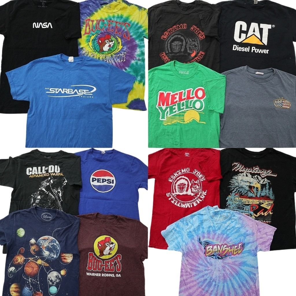 古着卸 まとめ売り 有名企業 Tシャツ 14枚セット ( メンズ XS/S/M ) NASA バッキーズ エスキモージョーズ ペプシ 中古 古着 NE6939