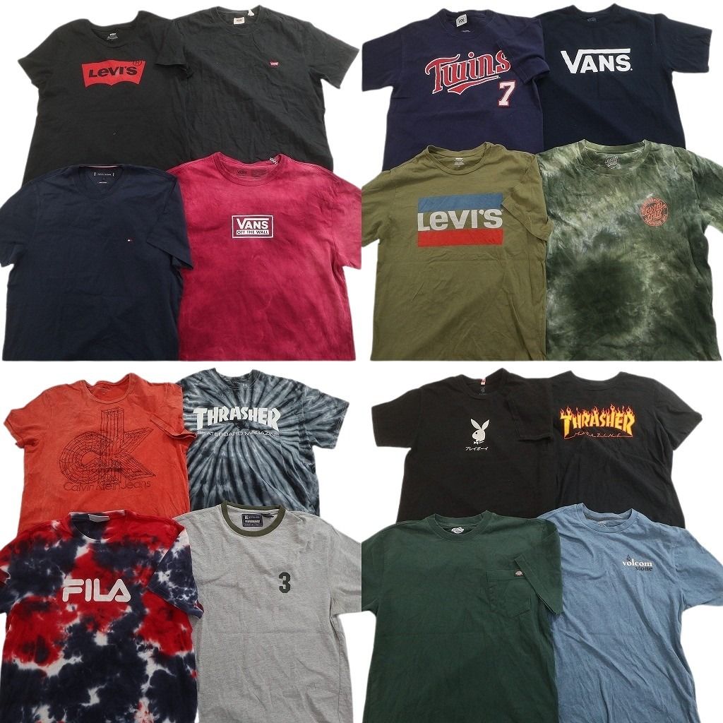 古着卸 まとめ売り ブランドMIX Tシャツ 16枚セット ( メンズ M ) リーバイス フィラ LEE エアロポステール トミー 中古 古着 NE7011