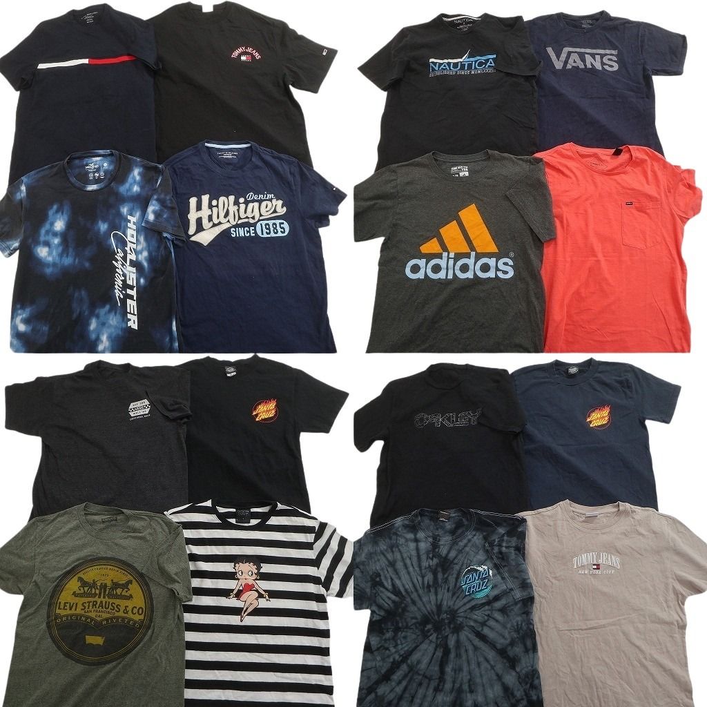 古着卸 まとめ売り ブランドMIX Tシャツ 16枚セット ( メンズ XS/S ) トミー アディダス オニール ノーティカ ヴァンズ 中古 古着 NE7015
