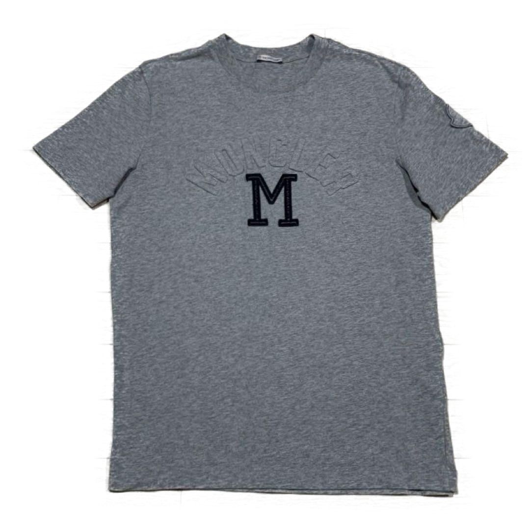 モンクレール グレー 立体ロゴワッペン Tシャツ 国内正規品 5S495